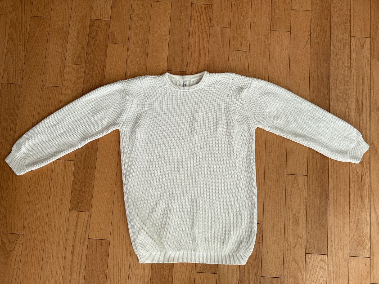 Oversized white knit sweater