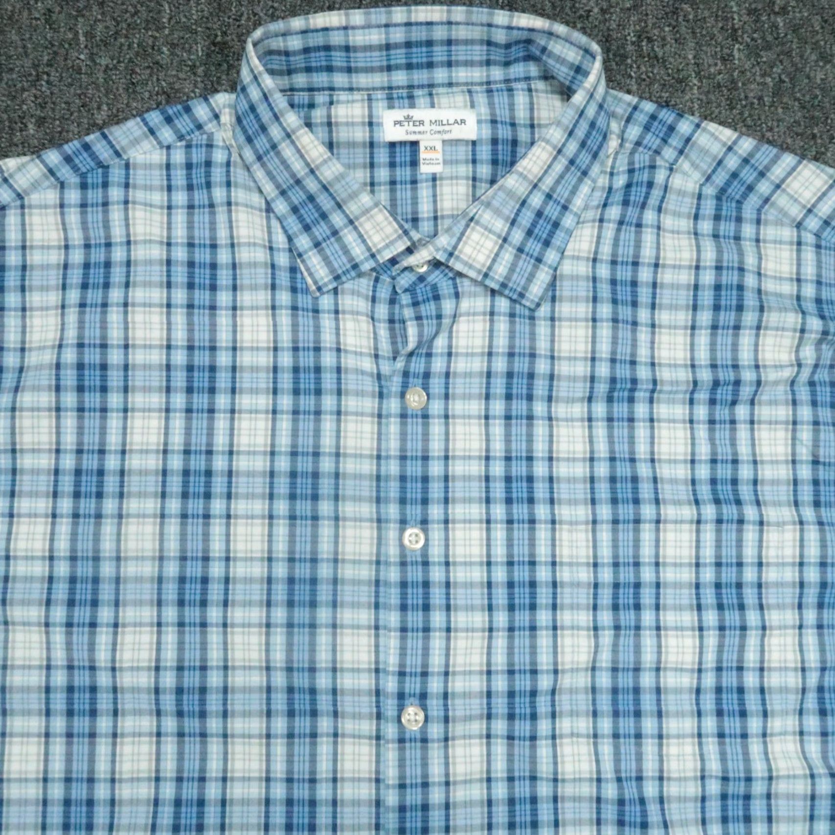 Peter Millar Peter Millar Shirt Men 2XL Blue Plaid Long Sleeve Button Up Casual Shirt Size US XXL / EU 58 / 5 - 2 Thumbnail