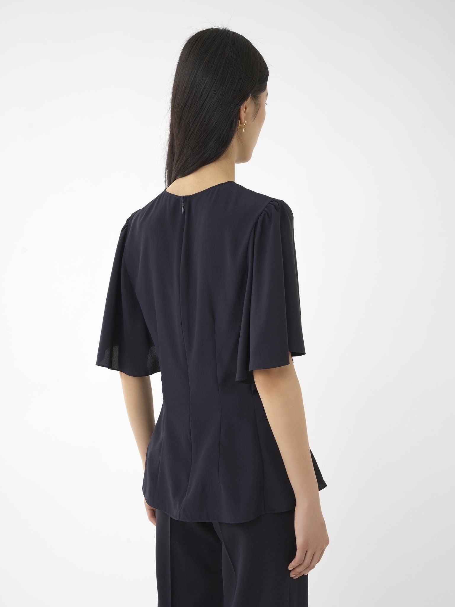 Chloe o1y0825 Silk Blouse in Midnight Blue Size L / US 10 / IT 46 - 5 Thumbnail