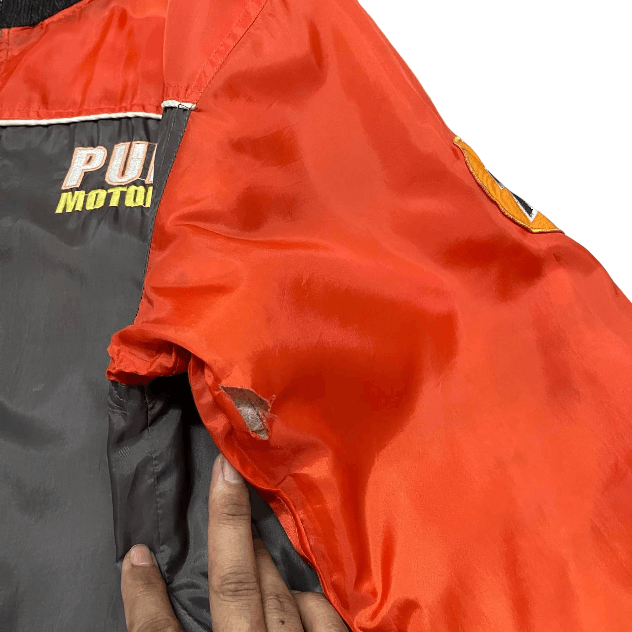 Japanese Brand Vintage 76 Lubricant Racing Oil Puffer Jacket Reversible Size US L / EU 52-54 / 3 - 10 Thumbnail