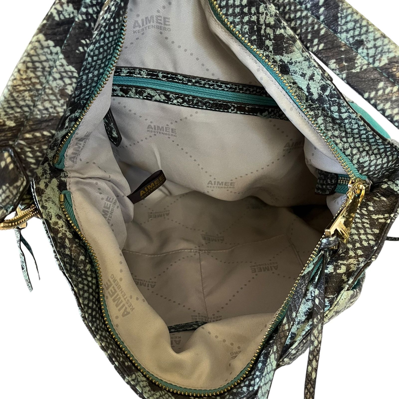 Other Aimee Kestenberg Tuscany Cobra Print Leather Suede Hobo Size ONE SIZE - 4 Thumbnail