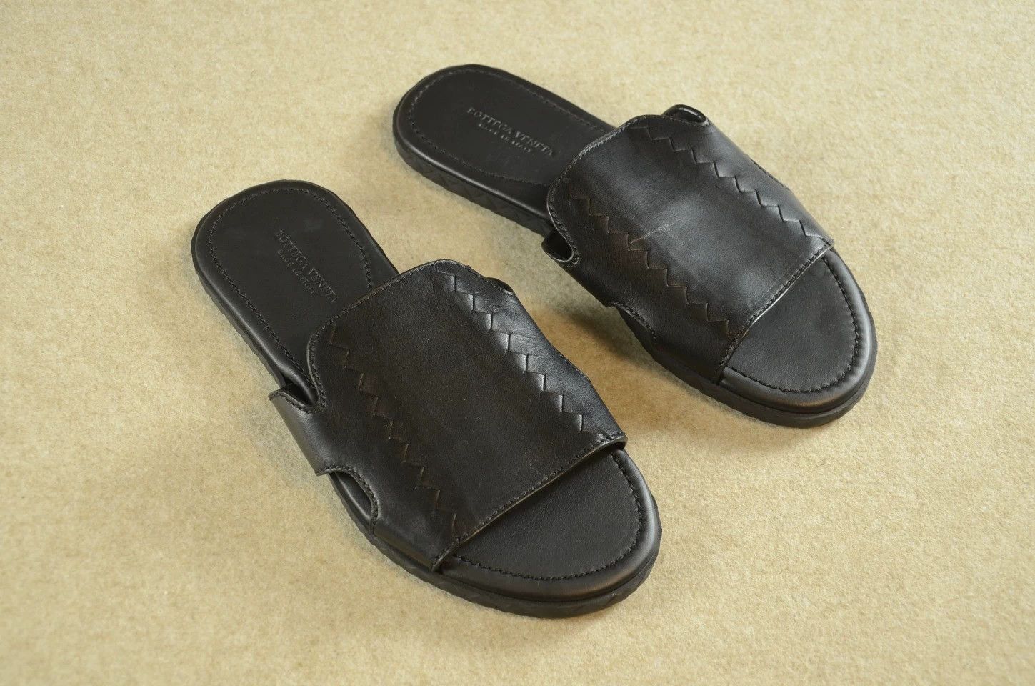 Bottega Veneta Bottega Veneta Intrecciato Weave Leather Slipper Black 39 Size US 8 / IT 38 - 3 Thumbnail