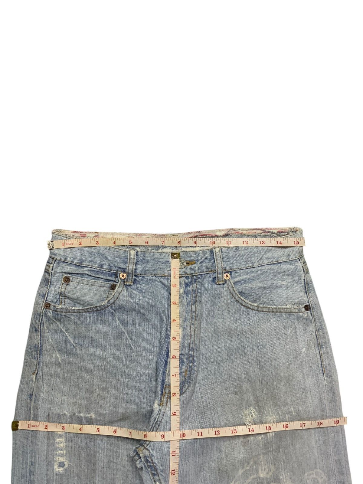 Vintage Japanese Karakuri Mud Wash Printed Baggy Jeans