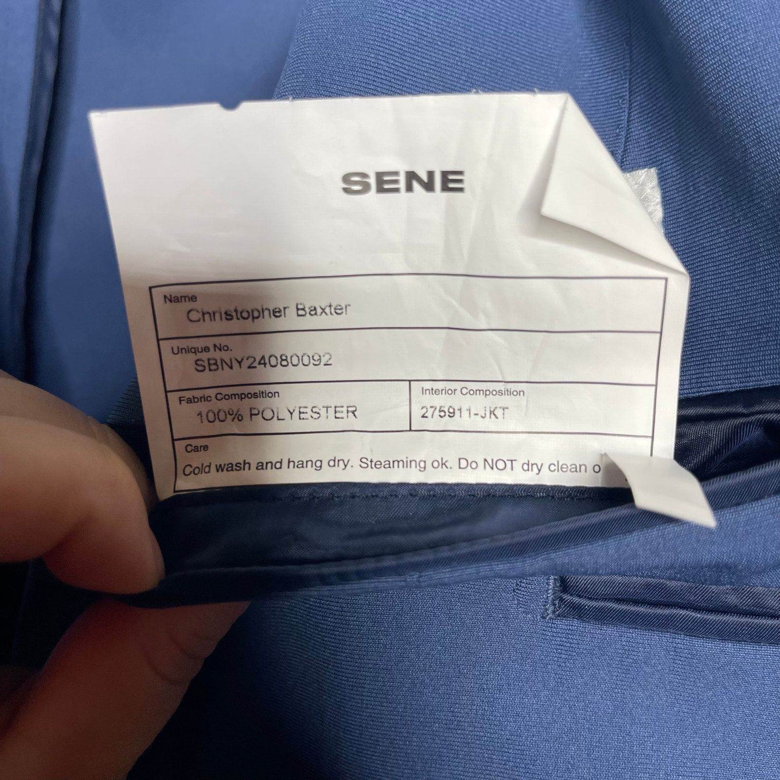 Other Sene Single Breasted Two Button Blazer In Italian Blue 42 Size 42R - 7 Thumbnail