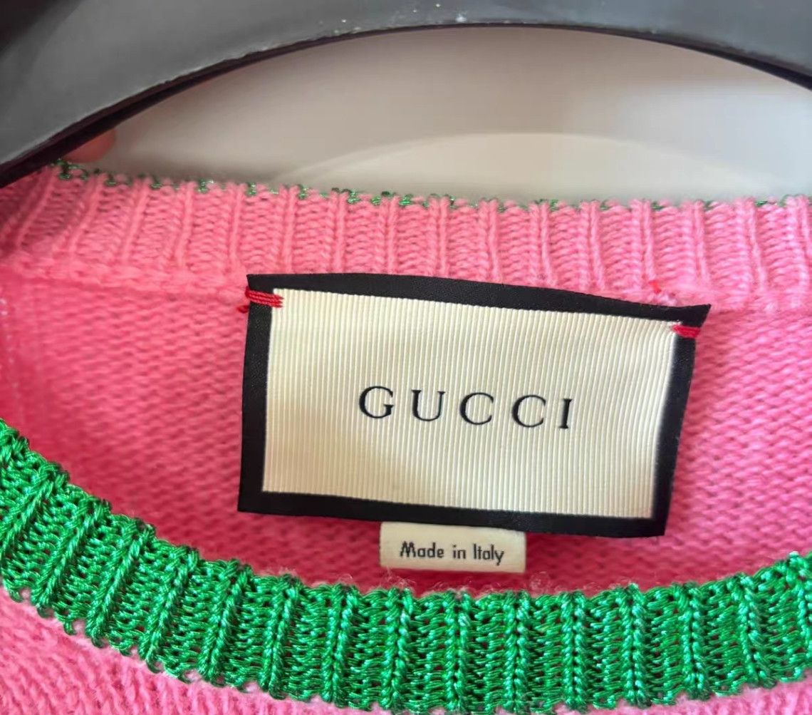 Gucci Gucci Pink tiger embroidery knitted sweater 2502-Nextarrow Size US M / EU 48-50 / 2 - 3 Thumbnail