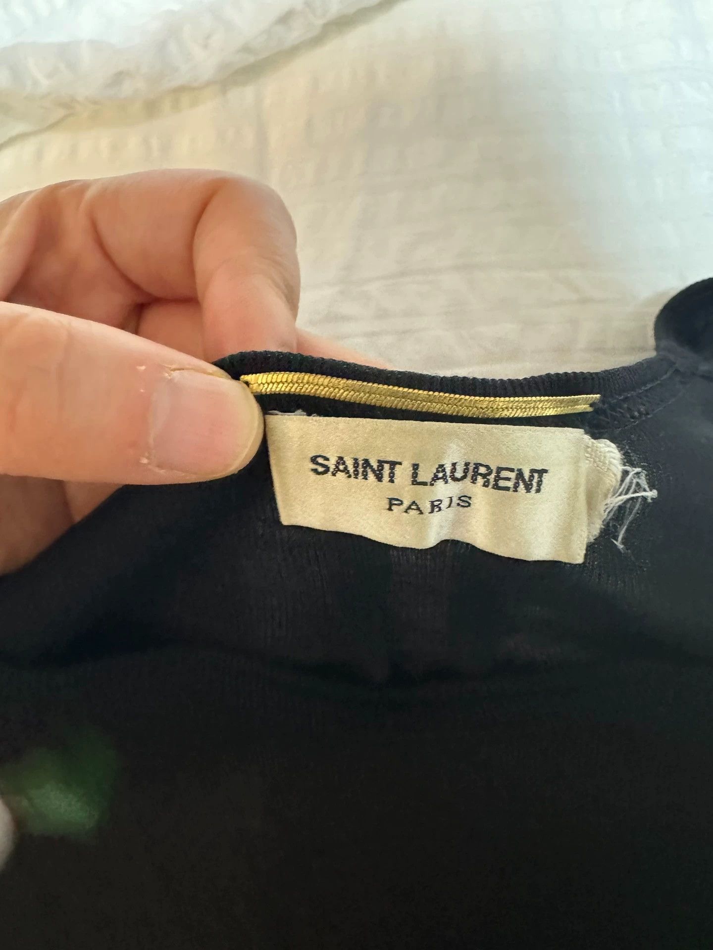 Saint Laurent Paris Saint Laurent Paris Real silk shoulder exposed short sleeved shirt Size US S / EU 44-46 / 1 - 1 Thumbnail