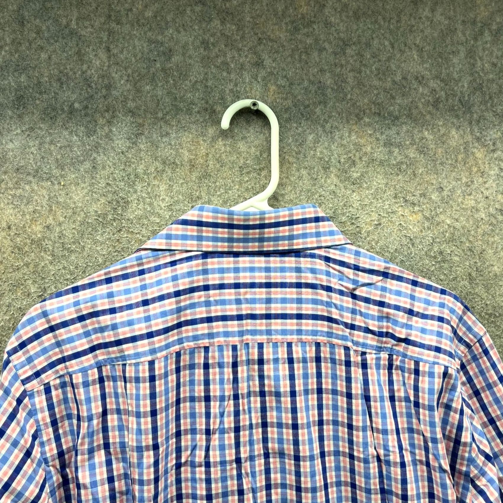 Hugo Boss HUGO BOSS Shirt Mens 17.5/44 Blue Pink Button Down Gingham Slim Fit Preppy Plaid Check" Size US XXL / EU 58 / 5 - 3 Thumbnail