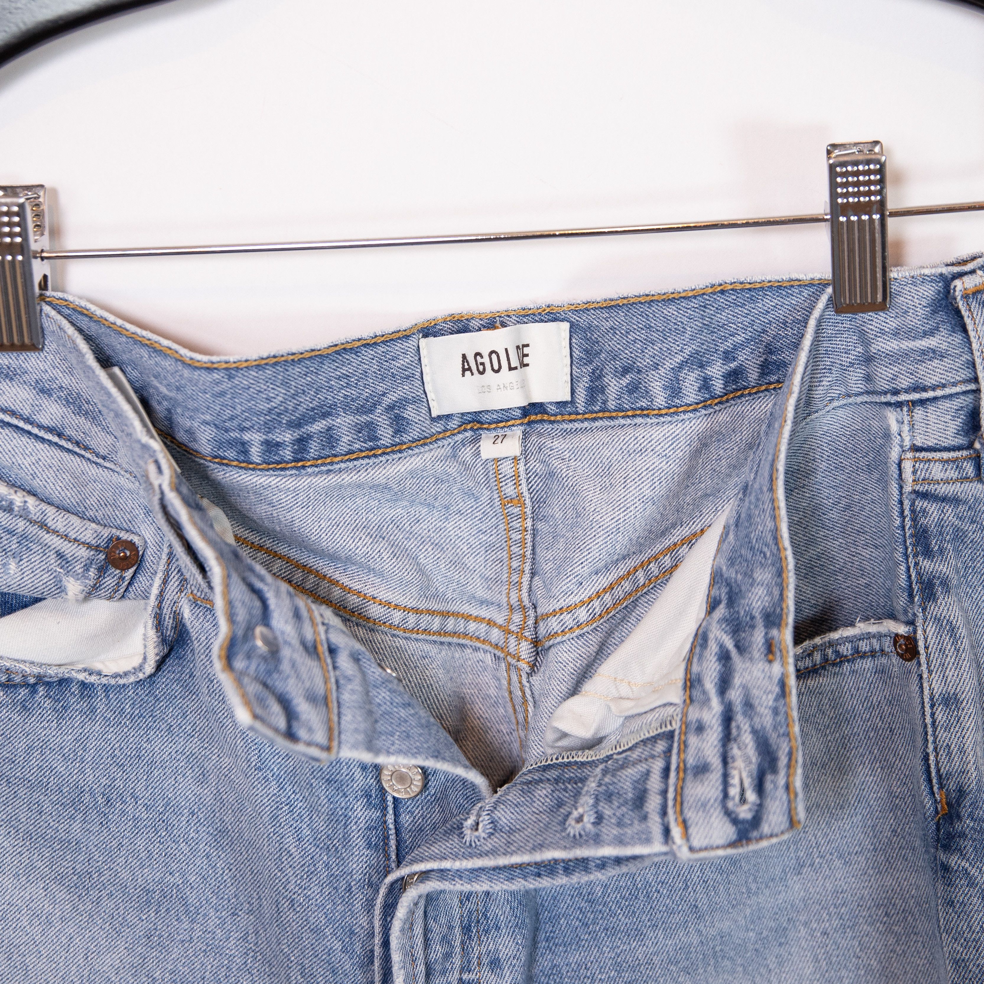 Agolde Agolde Women's 90s Crop Distressed Ripped Size 27" / US 4 / IT 40 - 2 Thumbnail