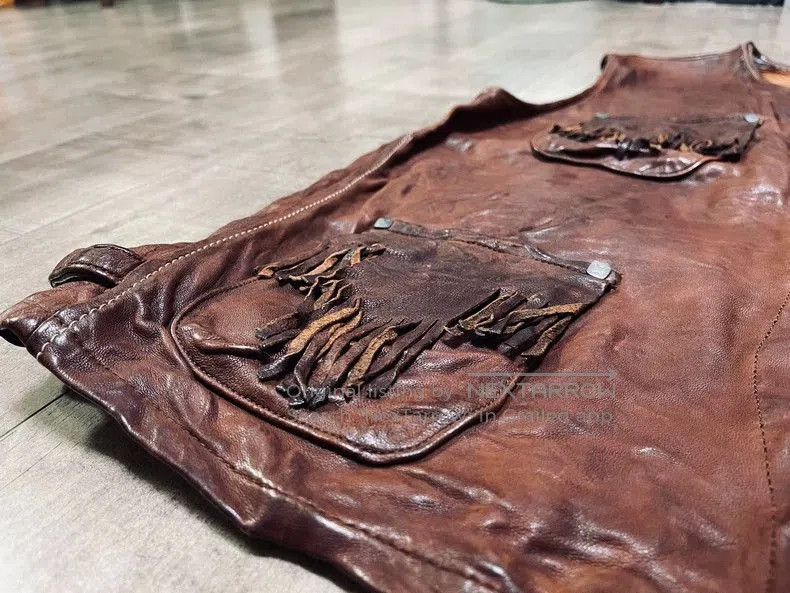 Kapital Kapital Vintage Fringe Leather Vest. Size US L / EU 52-54 / 3 - 4 Thumbnail