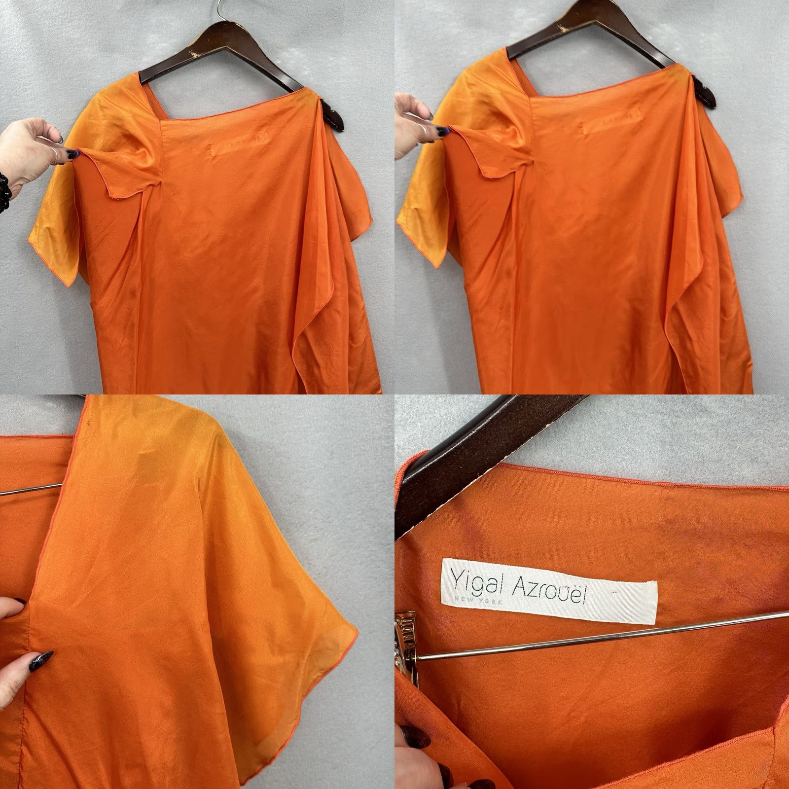 Vintage Yigal Azrouel New York Blouse Womens Small Silk Asymmetric Kimono Quiet Luxury Size S / US 4 / IT 40 - 10 Thumbnail