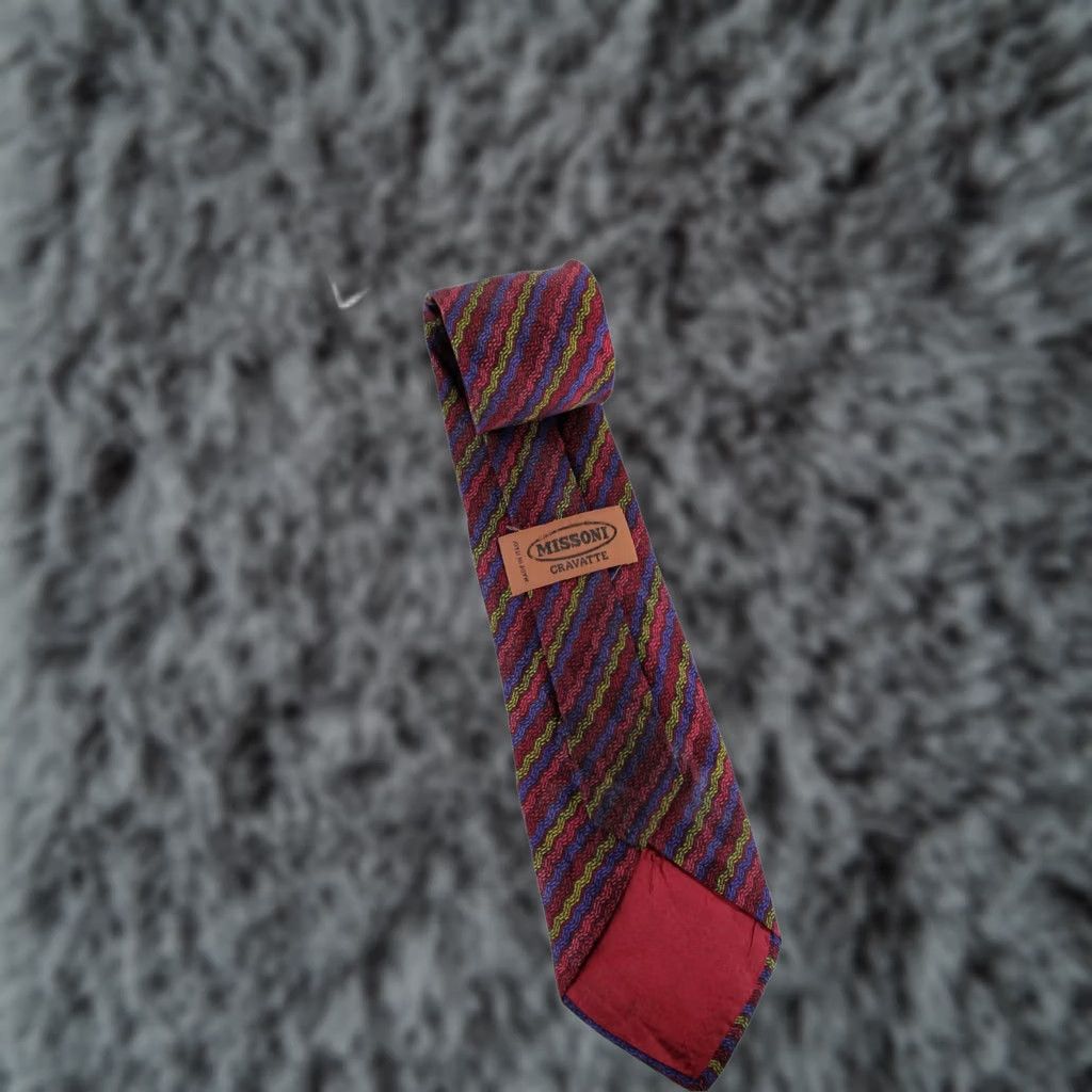 Missoni MISSONI Tie Men's ONE SIZE 100% Silk Classic Pointed Patterned Multicolor Tie Mens One Size Silk Patterned Pointed Multicolor Size ONE SIZE - 1 Thumbnail