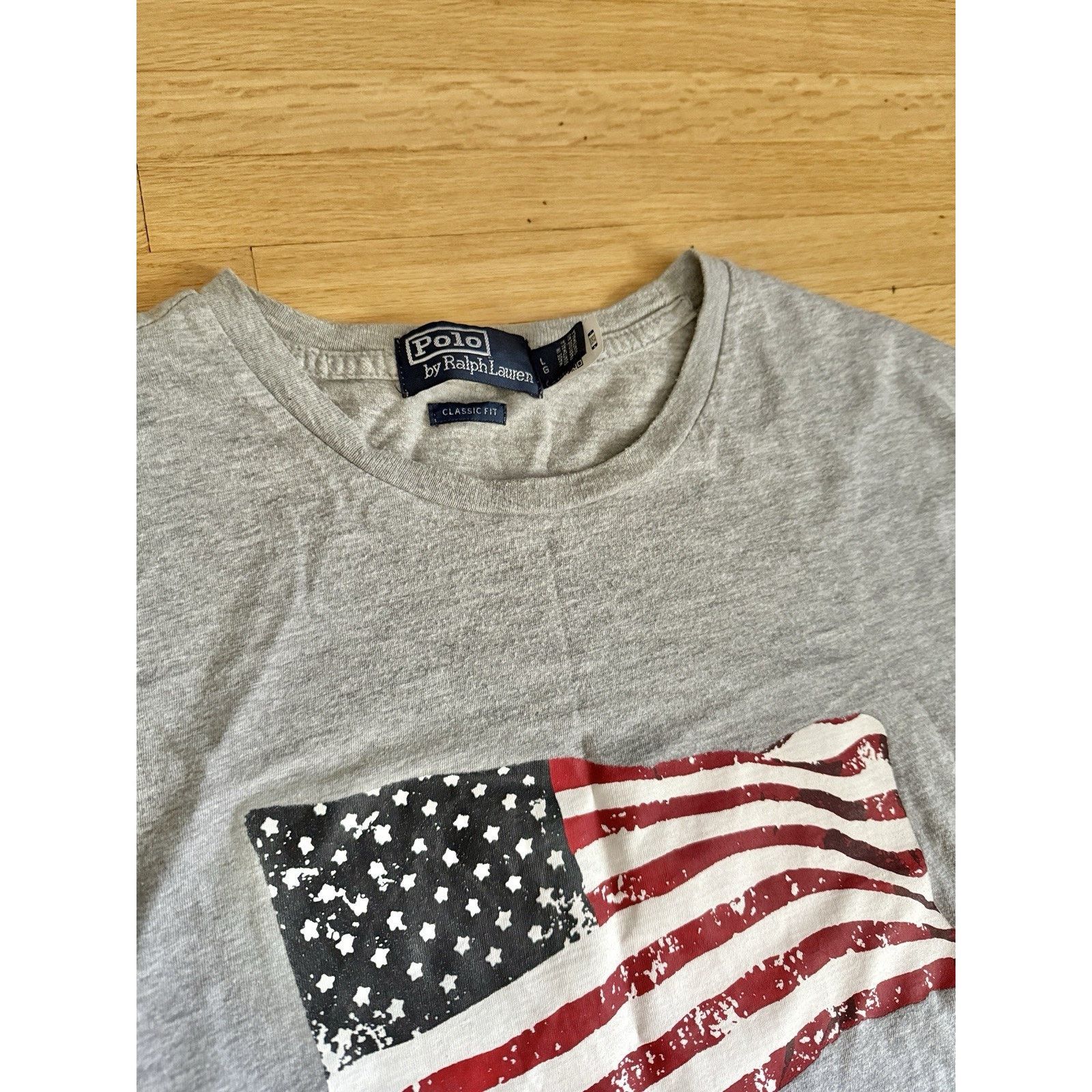 Ralph Lauren Vintage Polo American Flag Shirt Mens L Grey Ralph Lauren Size US L / EU 52-54 / 3 - 4 Thumbnail