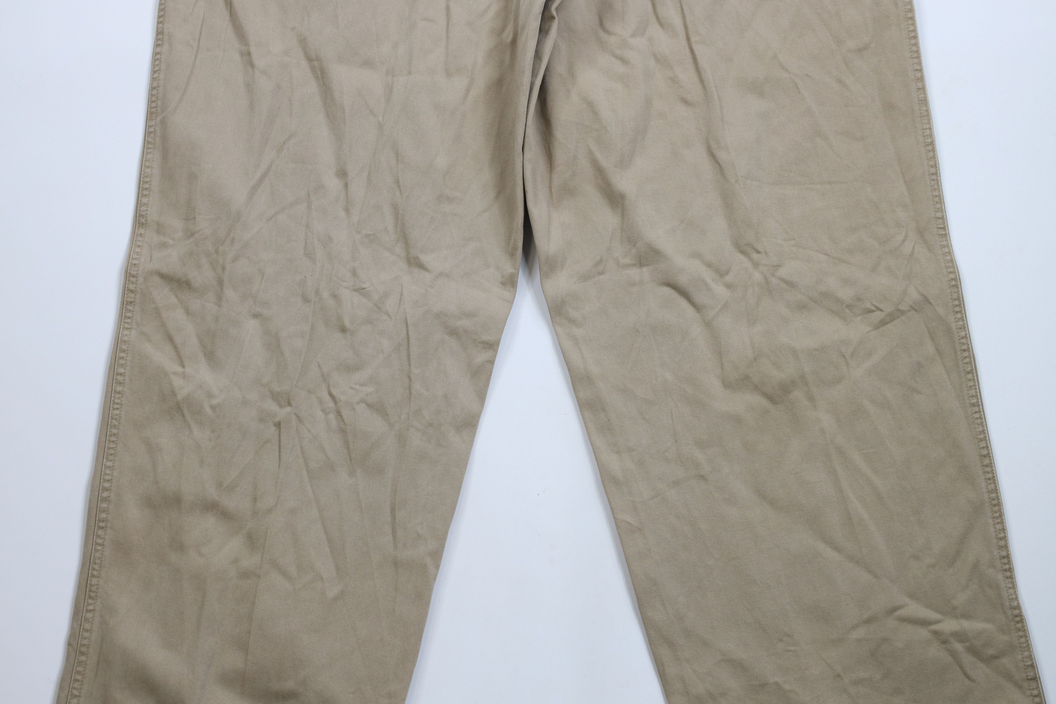 Express × Vintage Vintage Y2K 2001 Express Wide Leg Chino Pants Beige Cotton Size US 36 / EU 52 - 10 Thumbnail