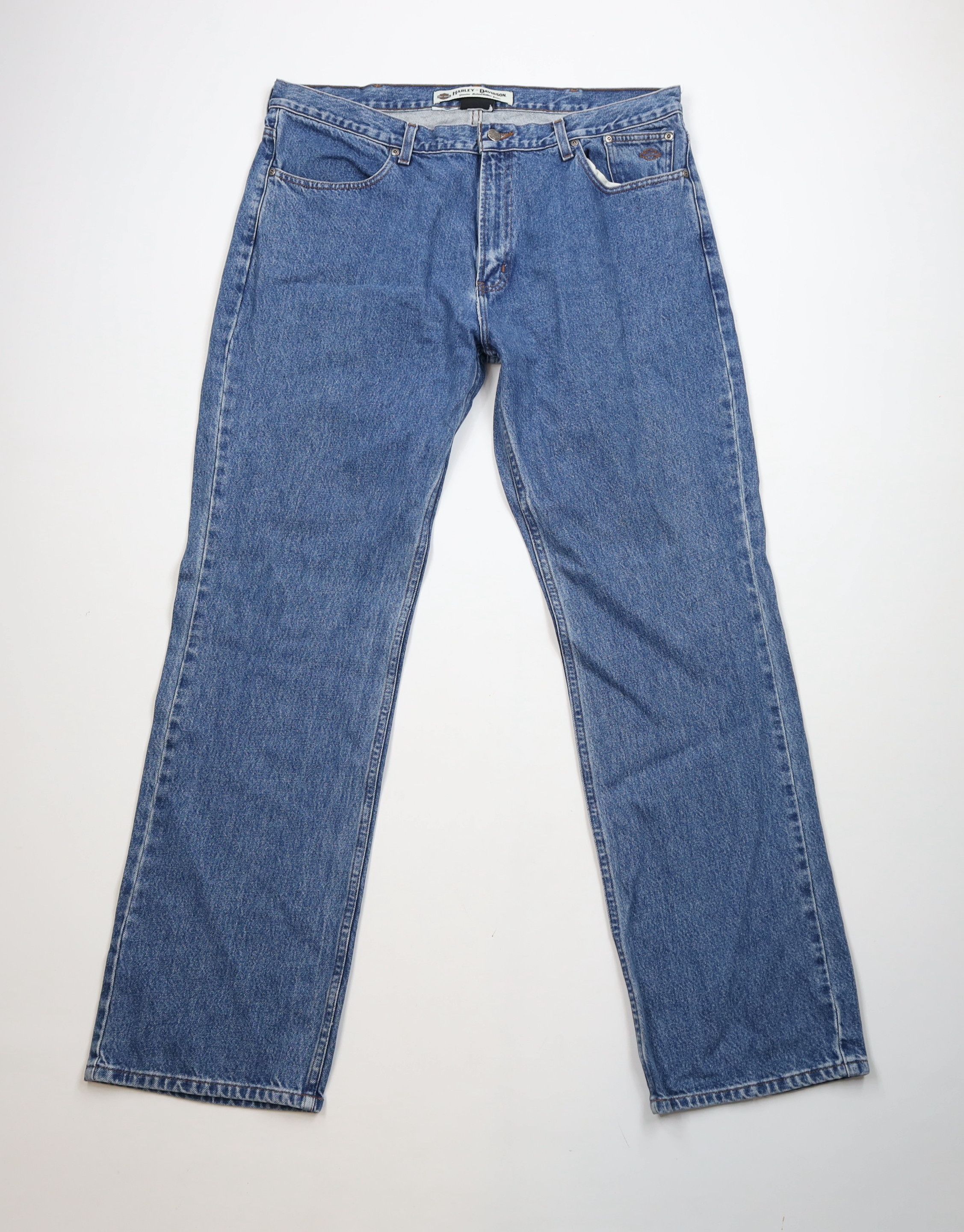 Harley Davidson Vintage 90s Y2K Harley Davidson Wide Leg Denim Jeans Blue Size US 38 / EU 54 - 1 Thumbnail
