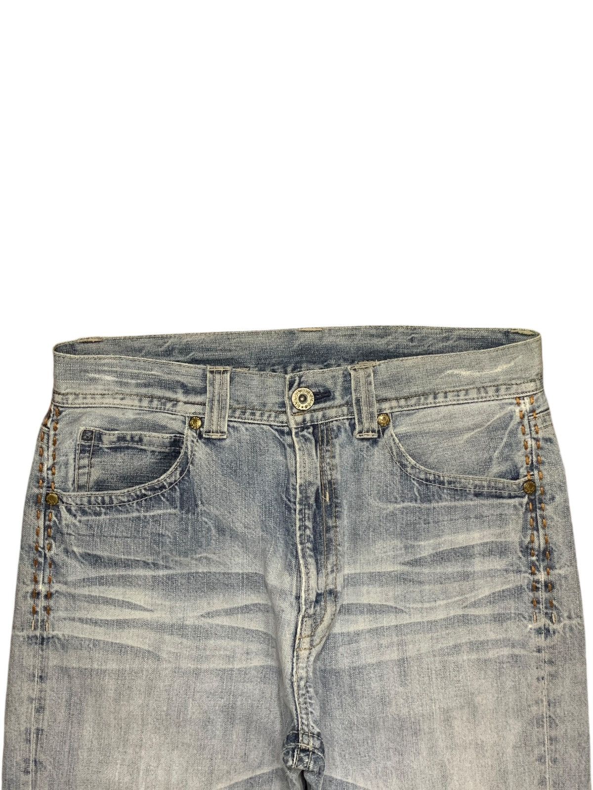 Japanese Brand Vintage Japanese Brand Light Wash Distressed Bootcut Jeans Size US 33 - 4 Thumbnail