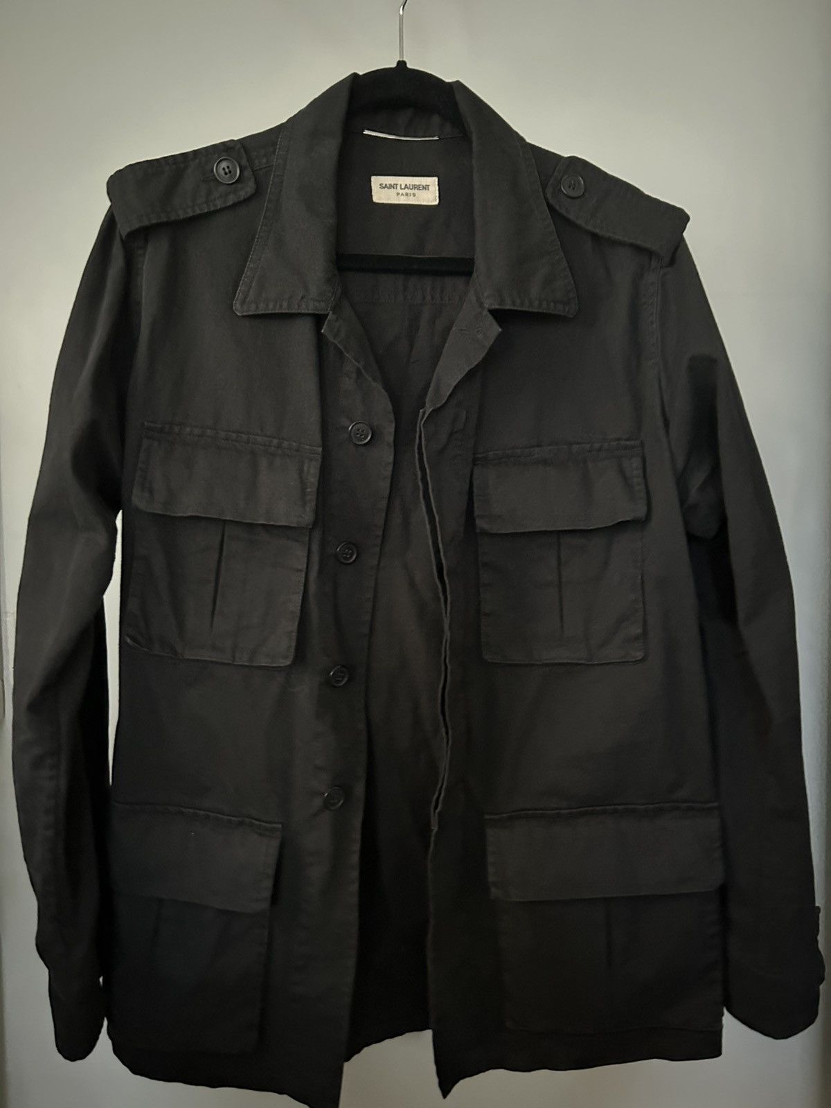 Saint Laurent Paris SS15 "Psych Rock" Black Utility Jacket Hedi Size US M / EU 48-50 / 2 - 3 Thumbnail