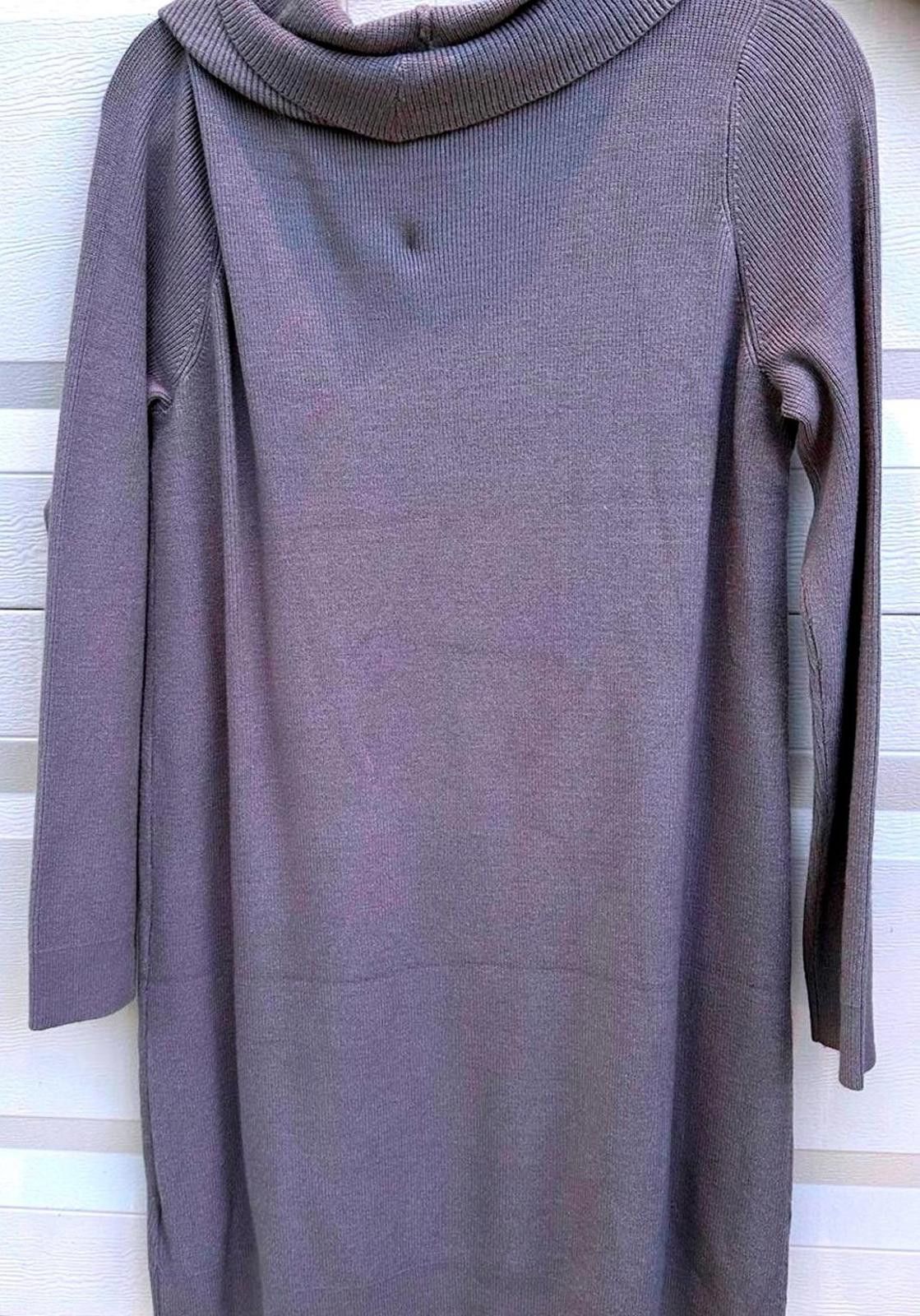 Designer Cozy Gray Cowl Neck Sweater Dress by JACK BB DAKOTA - Large Size L / US 10 / IT 46 - 2 Thumbnail