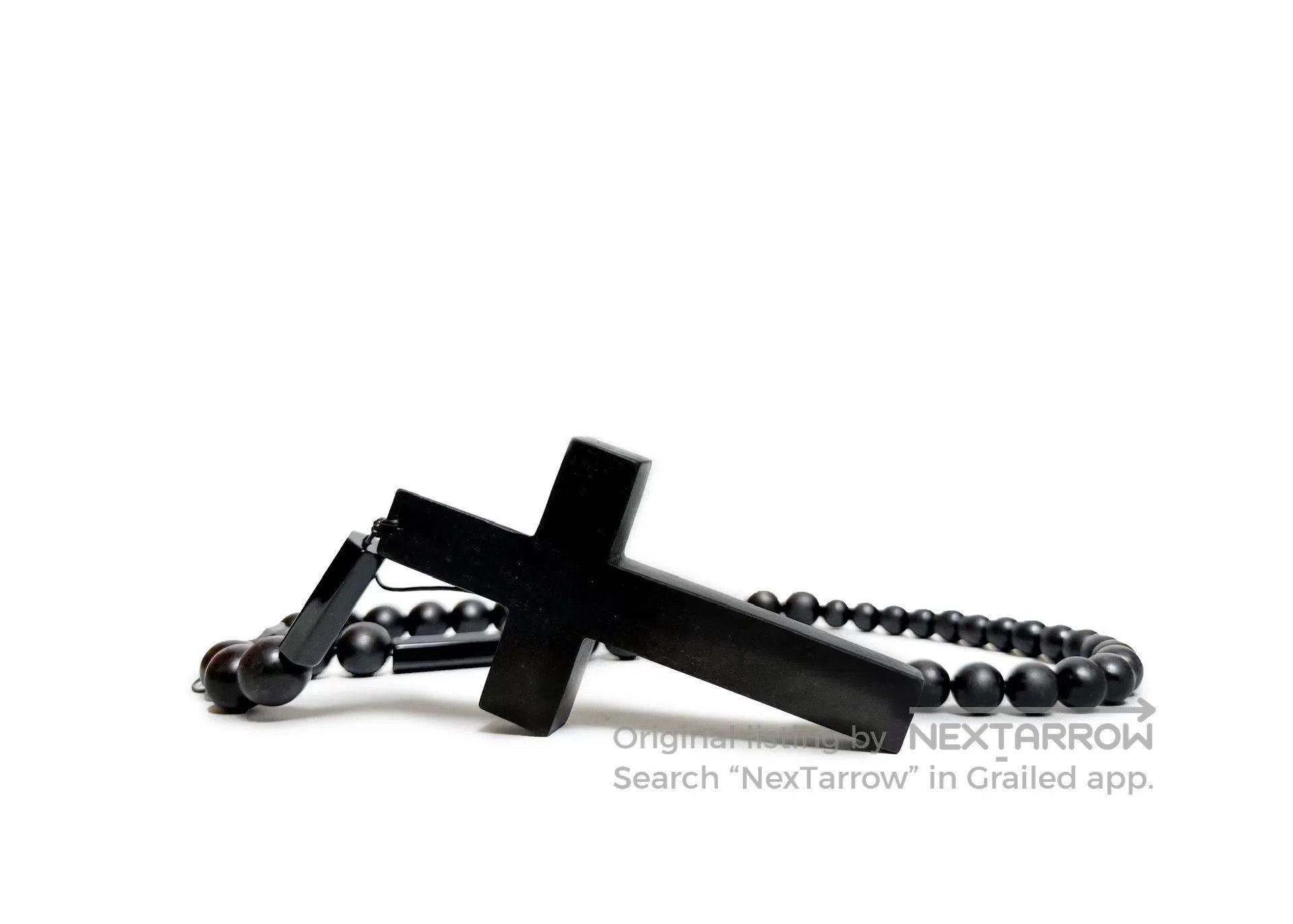 Number (N)ine Handmade Black Wooden Cross Necklace. Size ONE SIZE - 1 Thumbnail