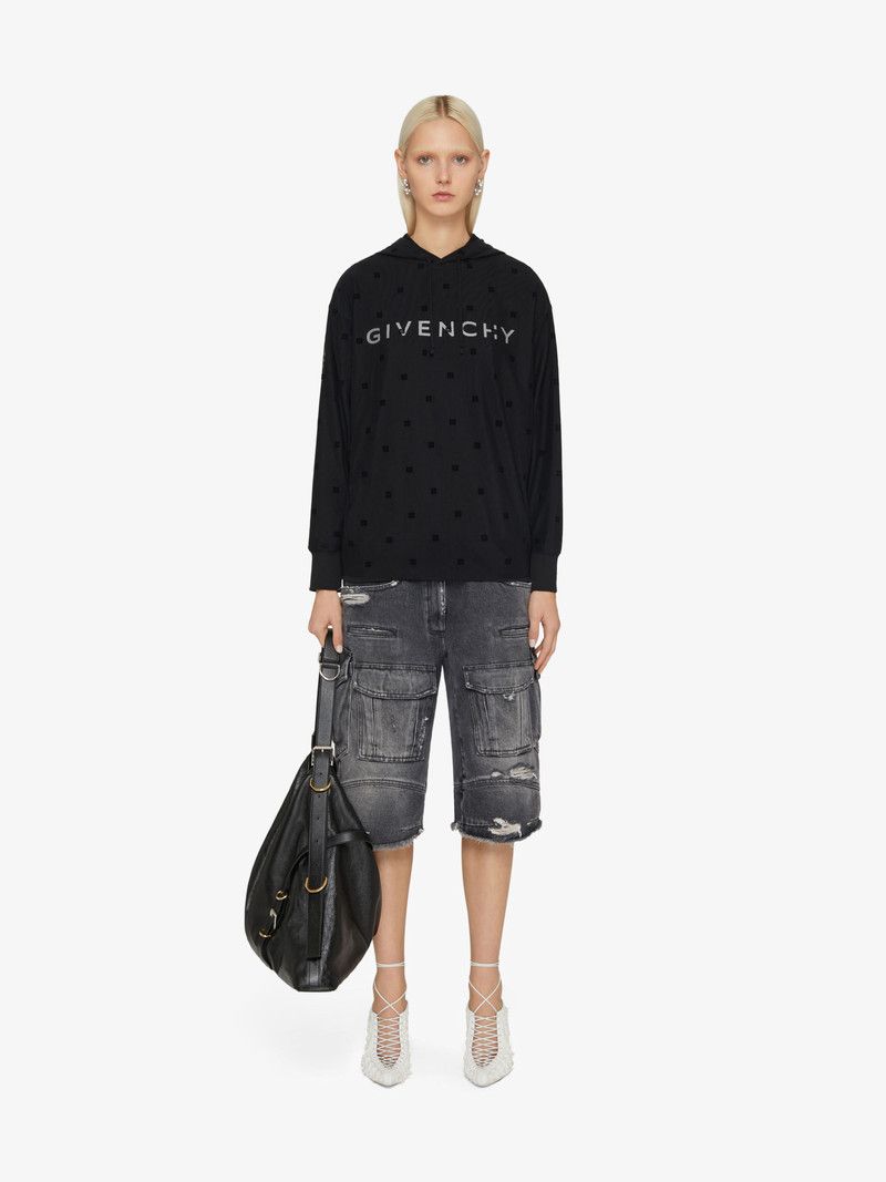 Givenchy Black 4G Logo Tulle Double Layer Hoodie Size US L / EU 52-54 / 3 - 2 Thumbnail
