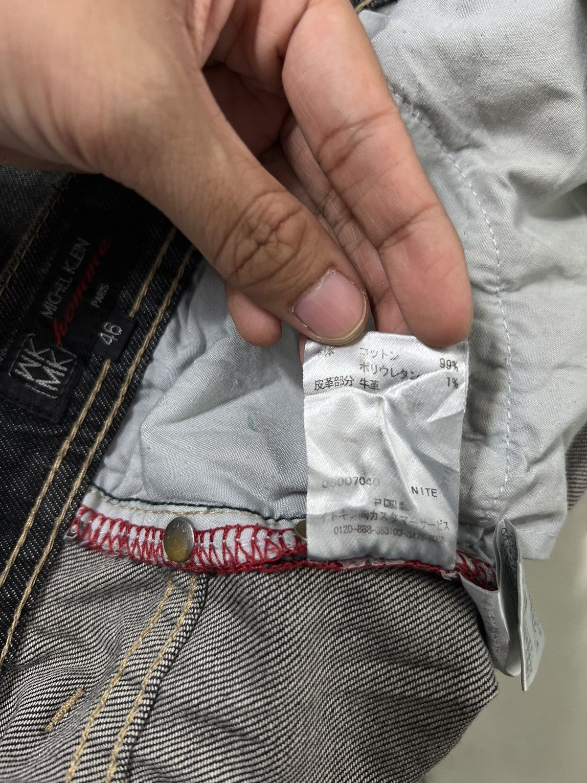 If Six Was Nine 🔥 MICHEL KLEIN ASYMMETRIC CARGO DENIM JEANS Size US 32 / EU 48 - 15 Thumbnail