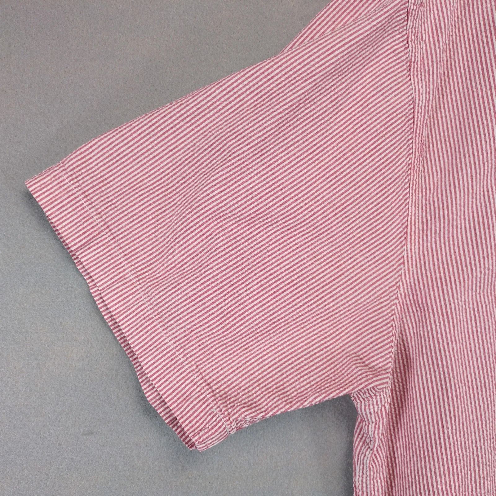 Eddie Bauer Vtg Y2K Eddie Bauer Red Striped Seersucker Button Down Shirt Size US XL / EU 56 / 4 - 10 Thumbnail