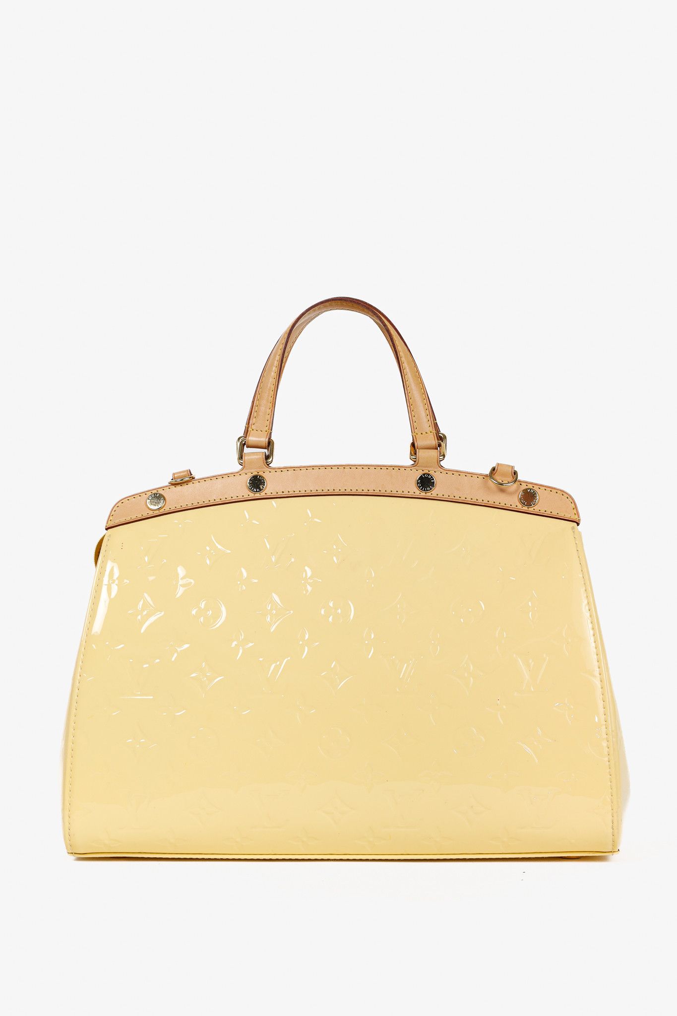 Louis Vuitton Brea MM Yellow Monogram Vernis Leather Tote