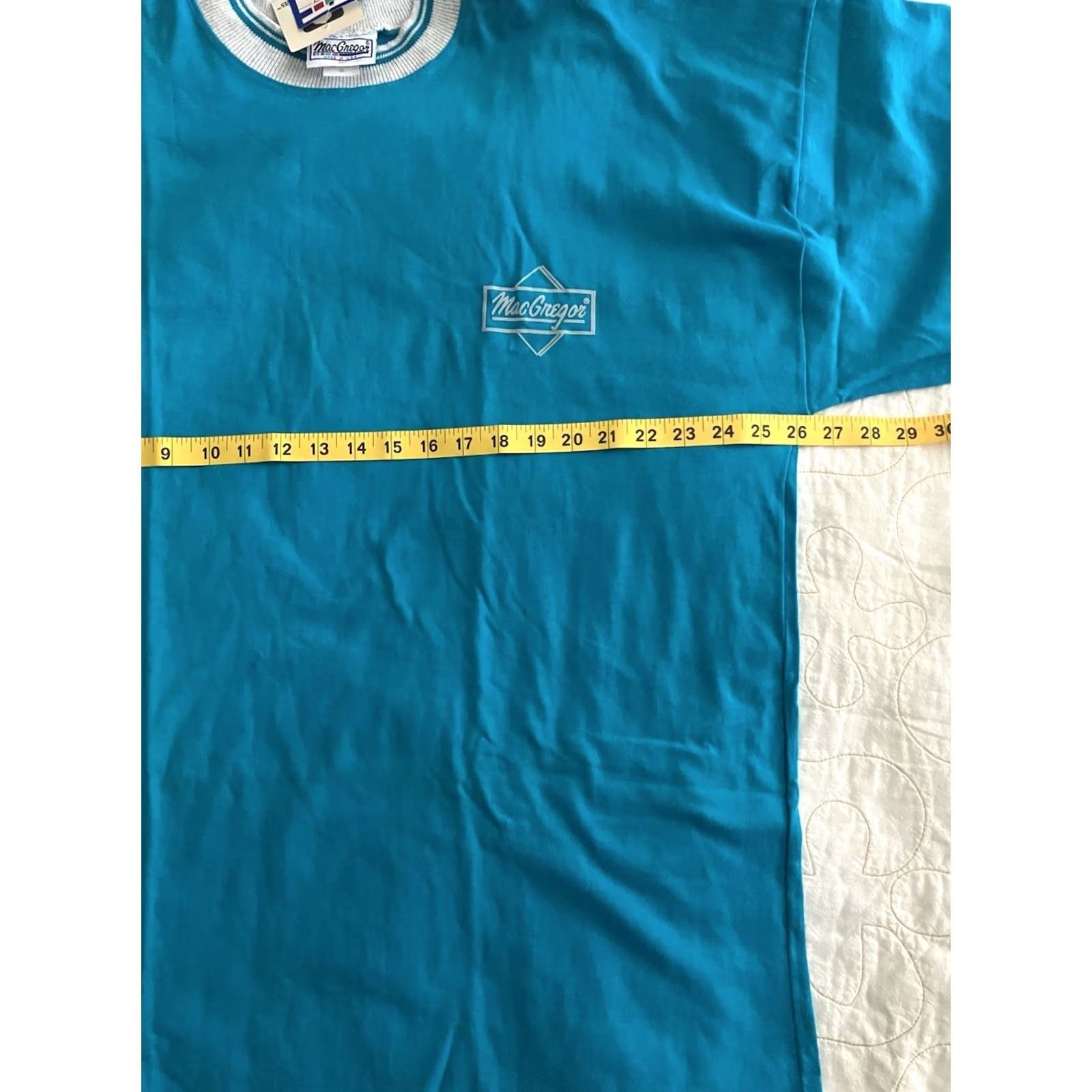 McGregor VINTAGE MacGregor Tee Teal 2XL 80s Short Sleeve Logo Crew Neck Men Shirt Size US XXL / EU 58 / 5 - 6 Thumbnail