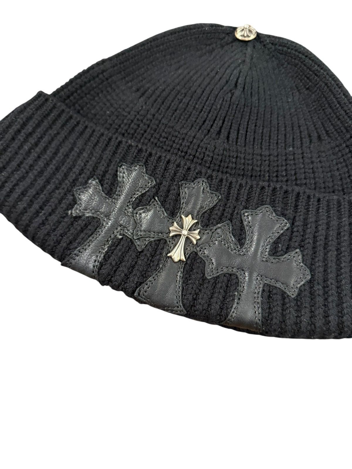 Chrome Hearts Cemetery Cross Patch & Silver Cross Cashmere Beanie Size ONE SIZE - 4 Thumbnail