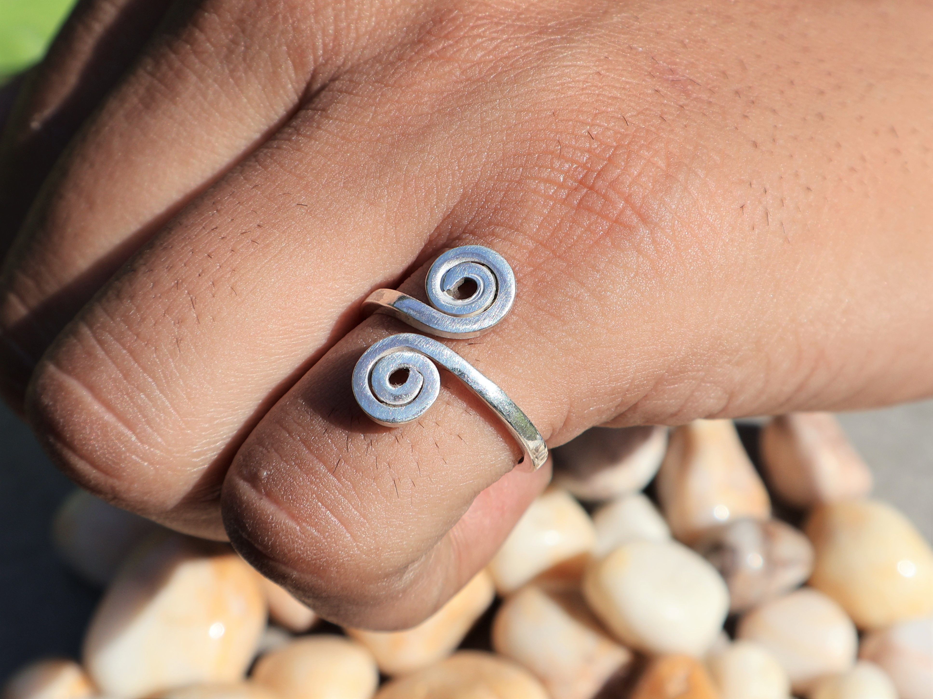 Handmade Spiral ring, Handmade Sterling silver ring, Gift For Her, Size ONE SIZE - 9 Thumbnail