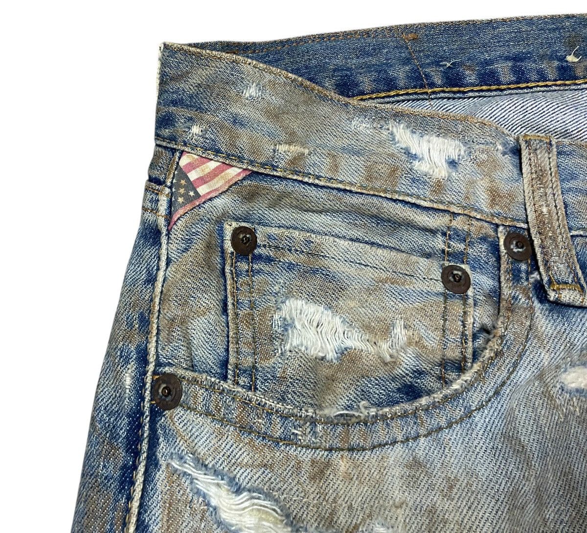 Polo Ralph Lauren Vintage Polo Ralph Lauren Homeless Distressed Jeans 2000s Size US 30 / EU 46 - 9 Thumbnail