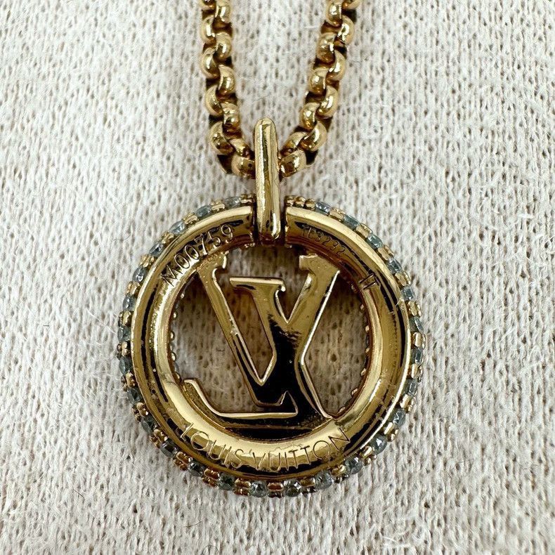 Louis Vuitton Louis Vuitton Gold Circle Logo Necklace -2505 Size ONE SIZE - 6 Thumbnail