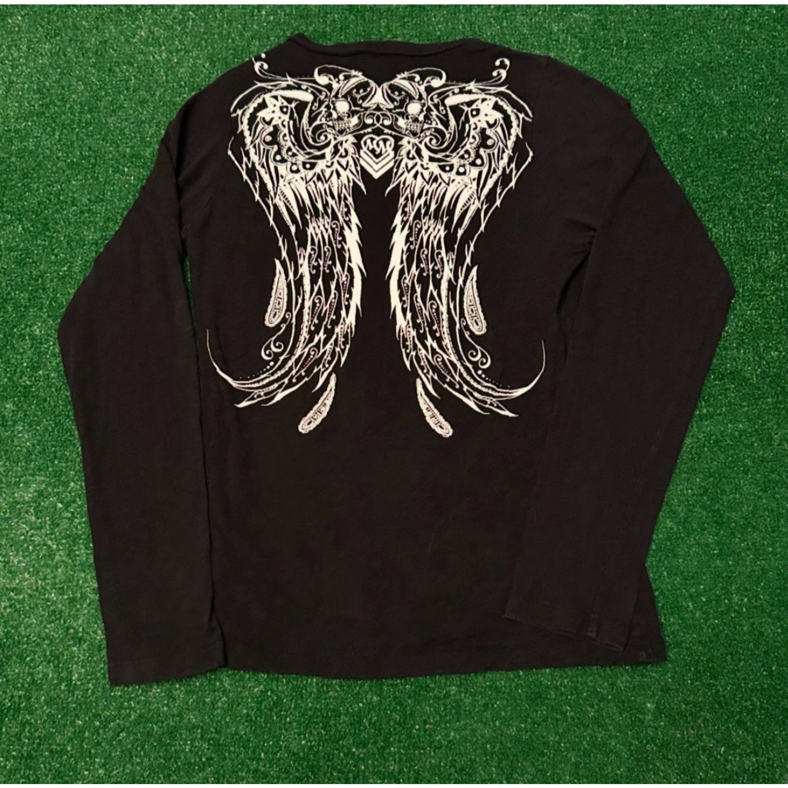 Metal Mulisha VINTAGE Metal Mulisha Skull Wings Grunge Punk Longsleeve Shirt Womens M Black Size M / US 6-8 / IT 42-44 - 4 Thumbnail