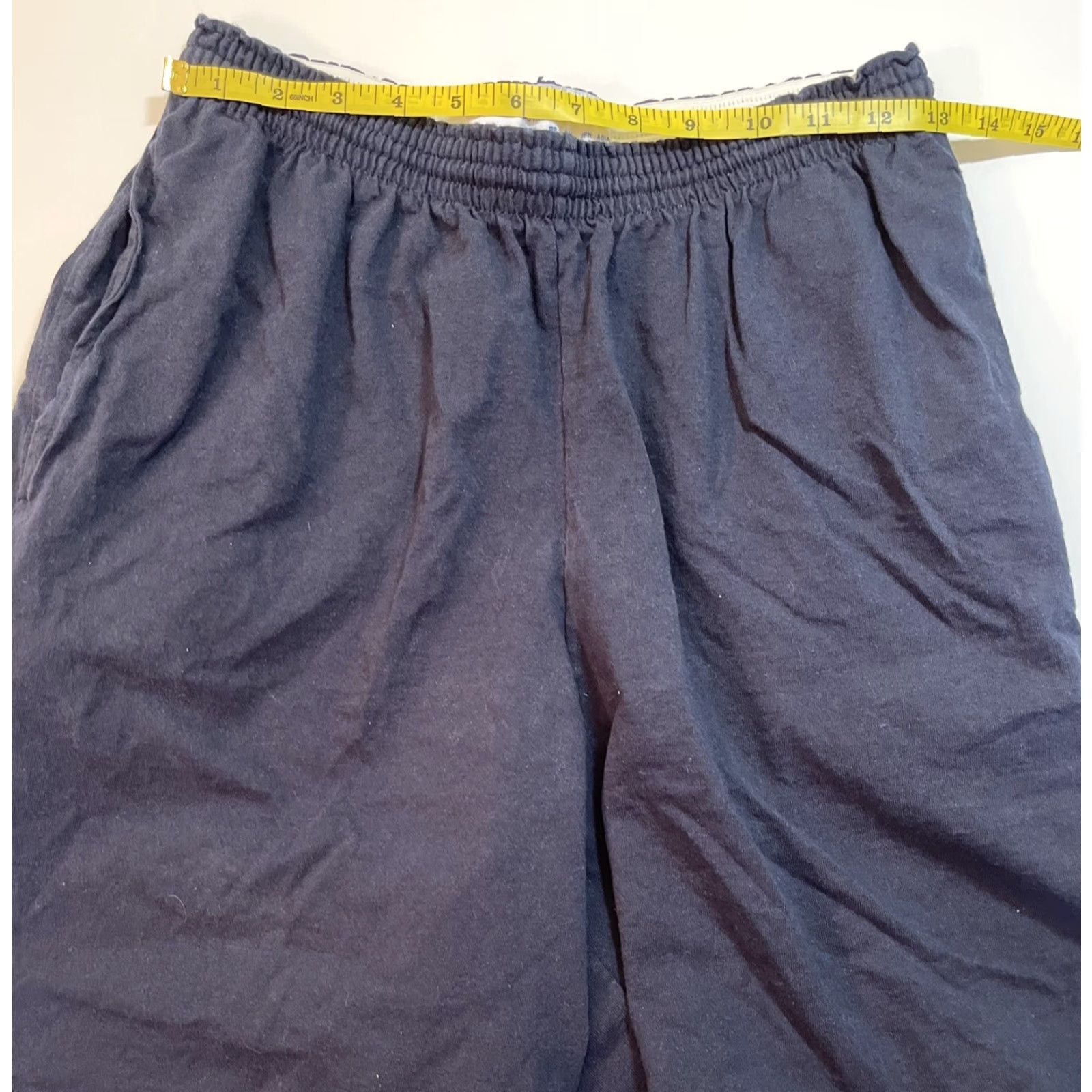 Champion VINTAGE Champion Mens Shorts Athletic 90s Navy Blue Embroidered Drawstring Elastic Waist M Size US 31 - 7 Thumbnail