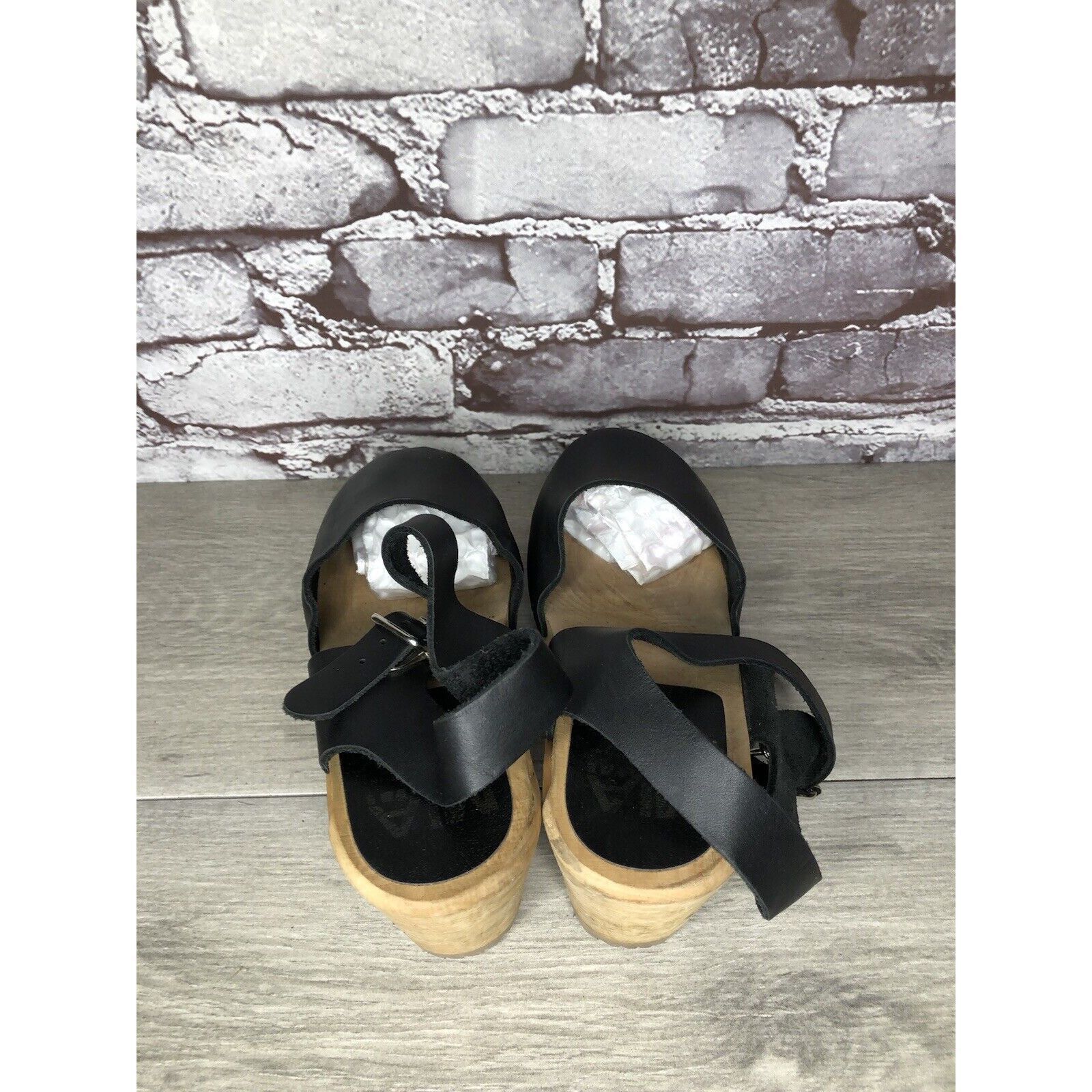 Other MIA Greta Black Leather Ankle Strap Wood Heel Sandals Women’ Size US 7.5 / IT 37.5 - 5 Thumbnail