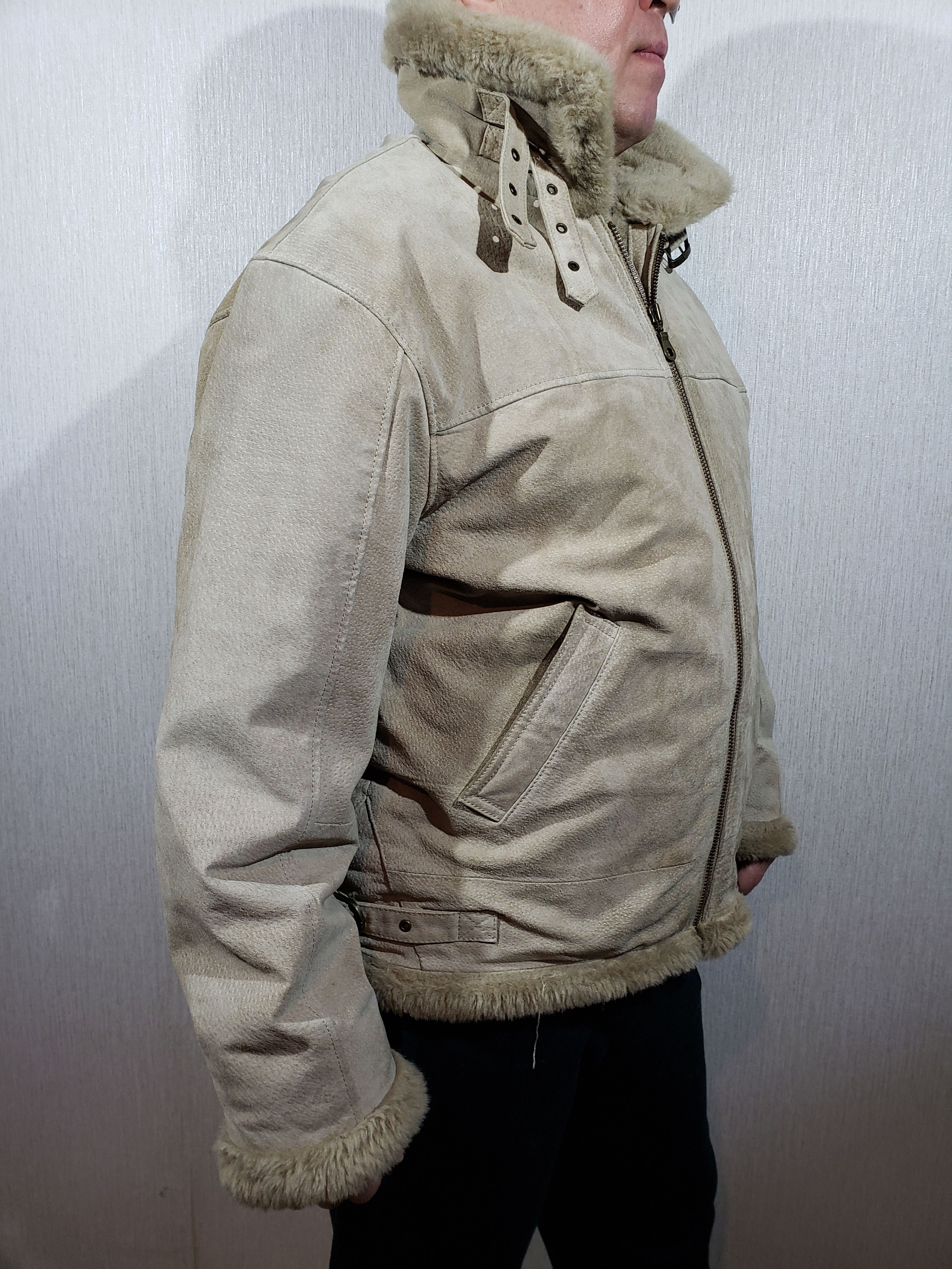 Other Suede reliable men's jacket with faux fur. Size US L / EU 52-54 / 3 - 4 Thumbnail
