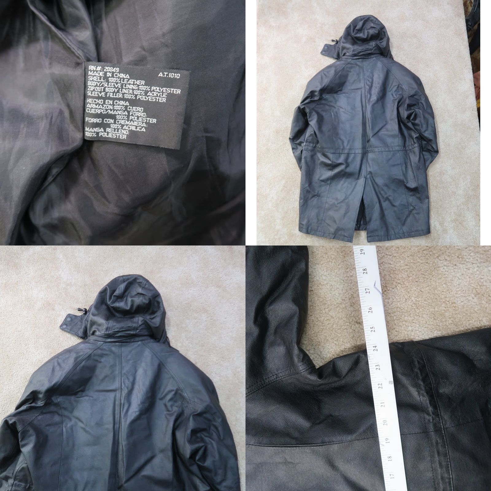 Vintage VINTAGE Phase Two Leather Jacket Overcoat Mens Large Full Zip Insulated Black Size US L / EU 52-54 / 3 - 8 Thumbnail