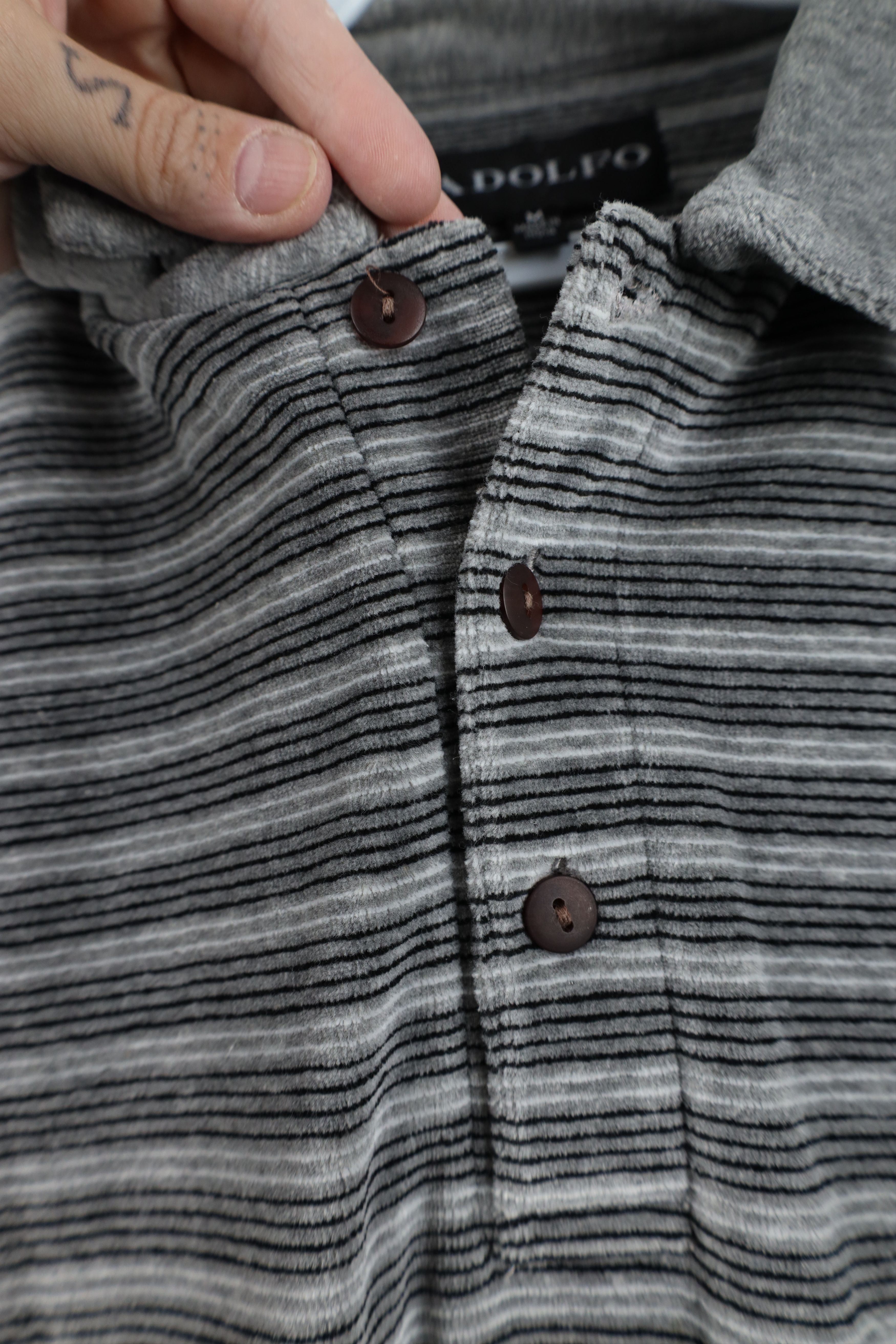 Vintage Vintage 90s Streetwear Velour Striped Long Sleeve Rugby Polo Size US M / EU 48-50 / 2 - 4 Thumbnail