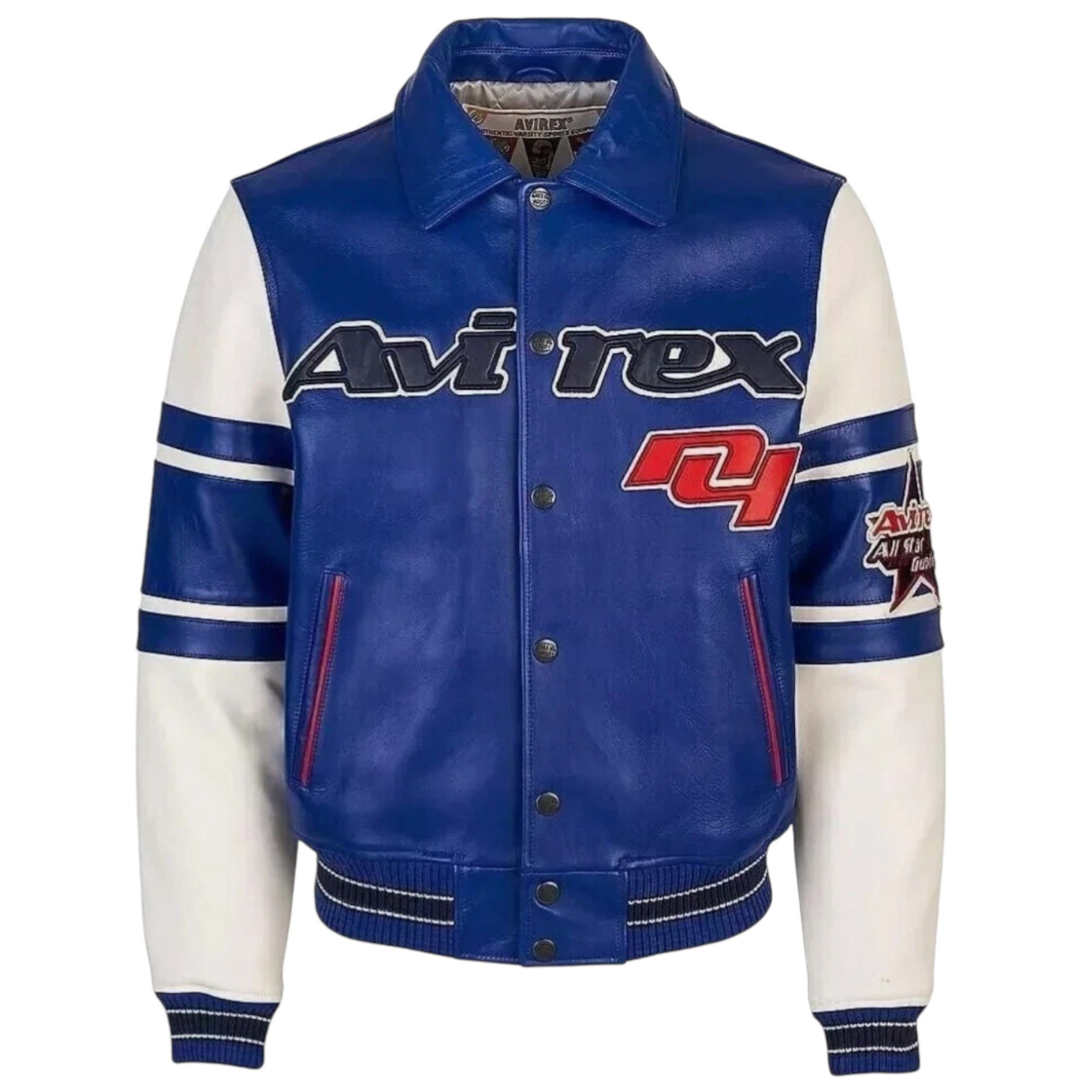Avirex Avirex 'All Star Goalers' Navy Leather Varsity Jacket | Grailed
