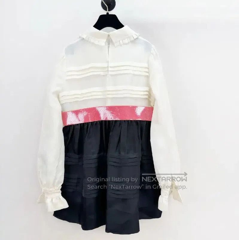 Miu Miu Miu Miu White Silk Long Sleeve Dress . Size M / US 6-8 / IT 42-44 - 2 Thumbnail