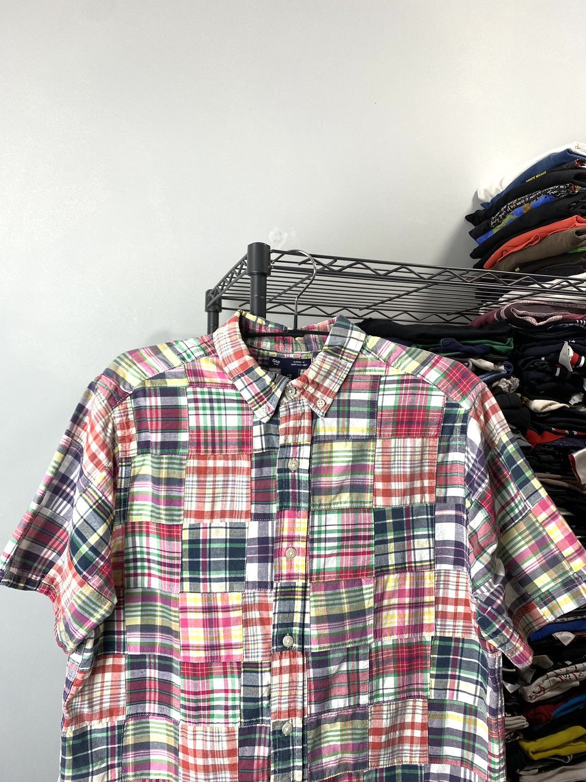 Gap 1990’s Vintage Gap Patchwork Shirt Ralph Lauren Style Size US M / EU 48-50 / 2 - 2 Thumbnail
