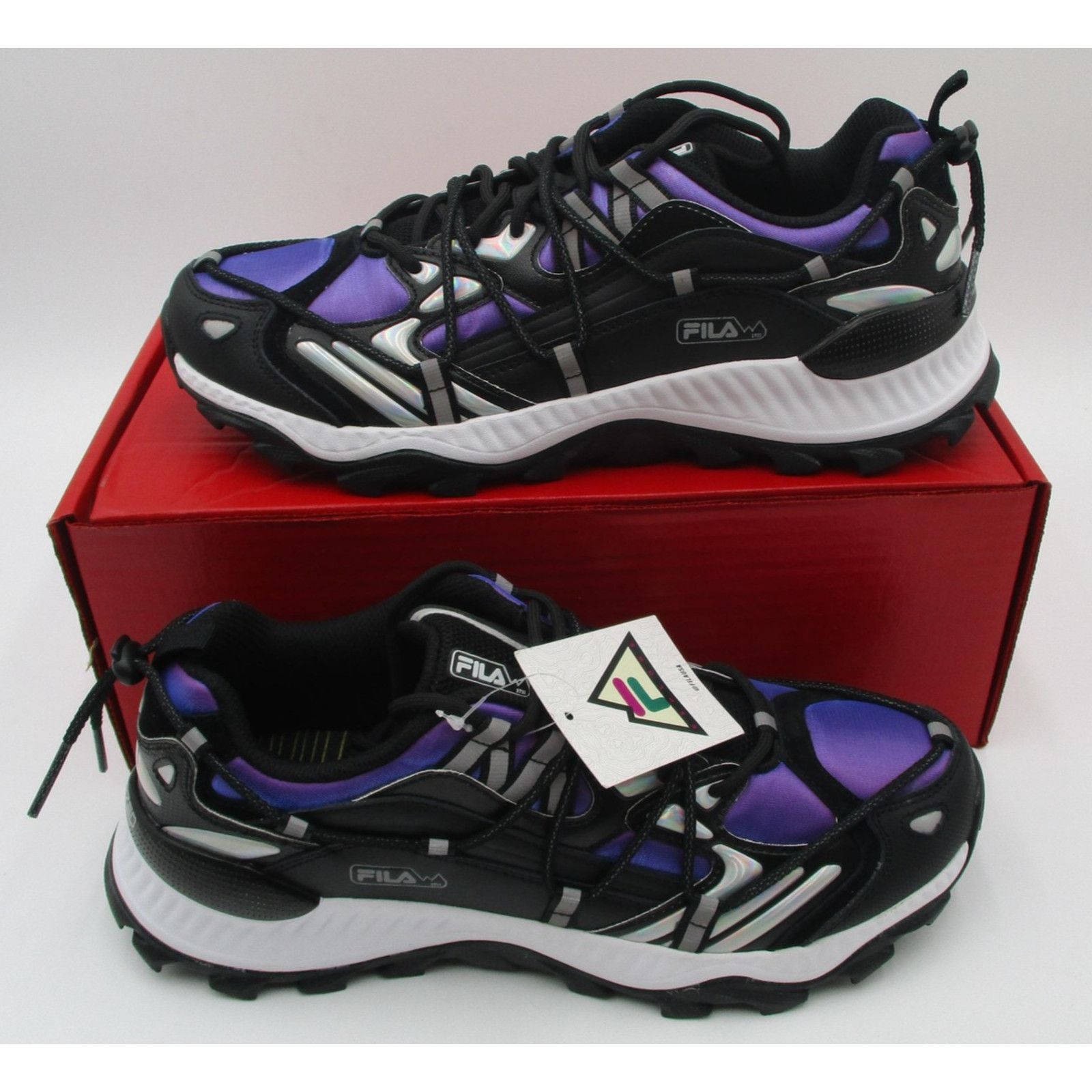Fila Fila Explore Energized Mens Size 8.5 Black Purple Sneakers Size US 8.5 / EU 41-42 - 3 Thumbnail