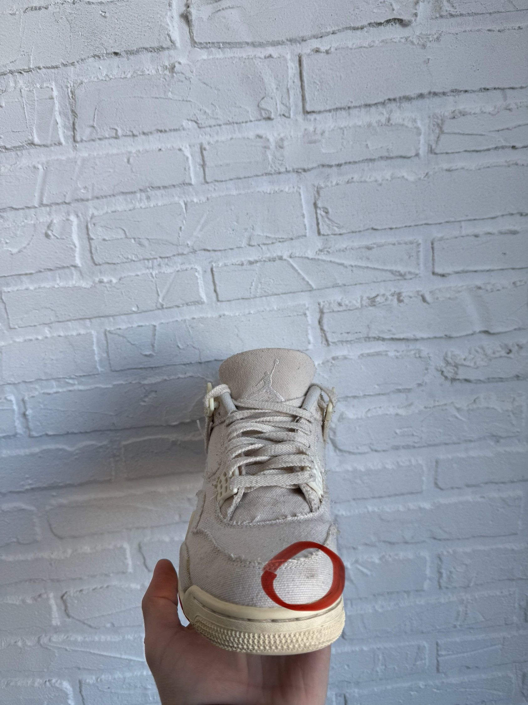 Nike Nike Air Jordan 4 Sail Blank Canvas Cement Grey Size US 6.5 / IT 36.5 - 12 Thumbnail