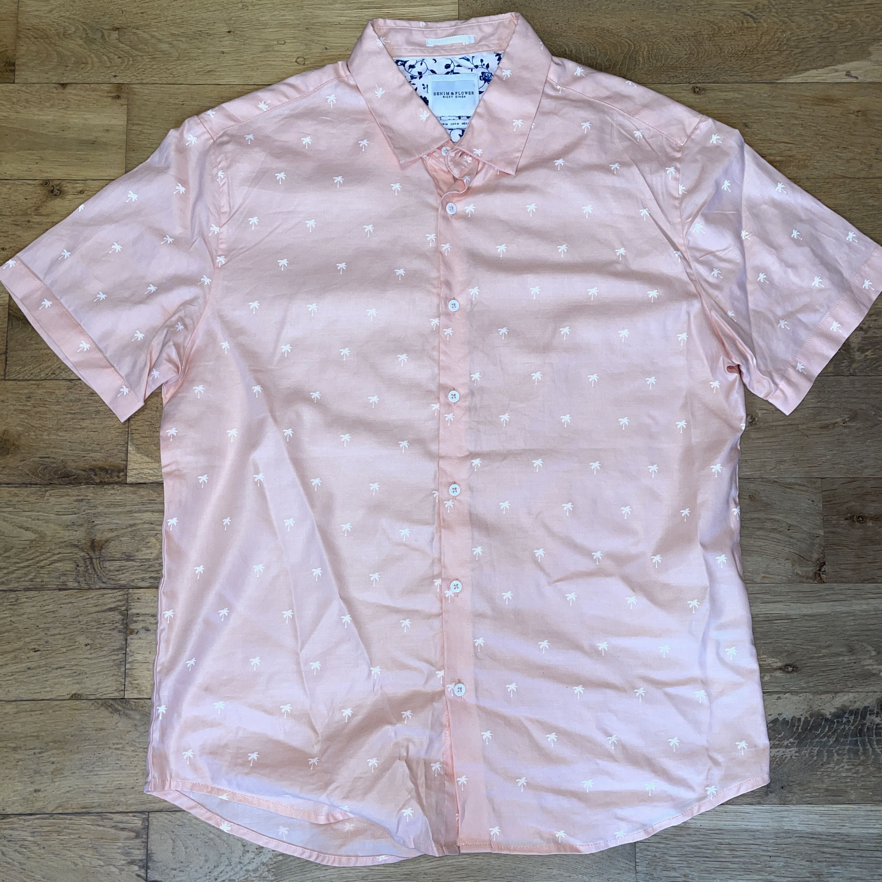 Denim & Flower Denim&flower Men's Holiday Shirt In Palm Trees Size M Size US M / EU 48-50 / 2 - 1 Thumbnail