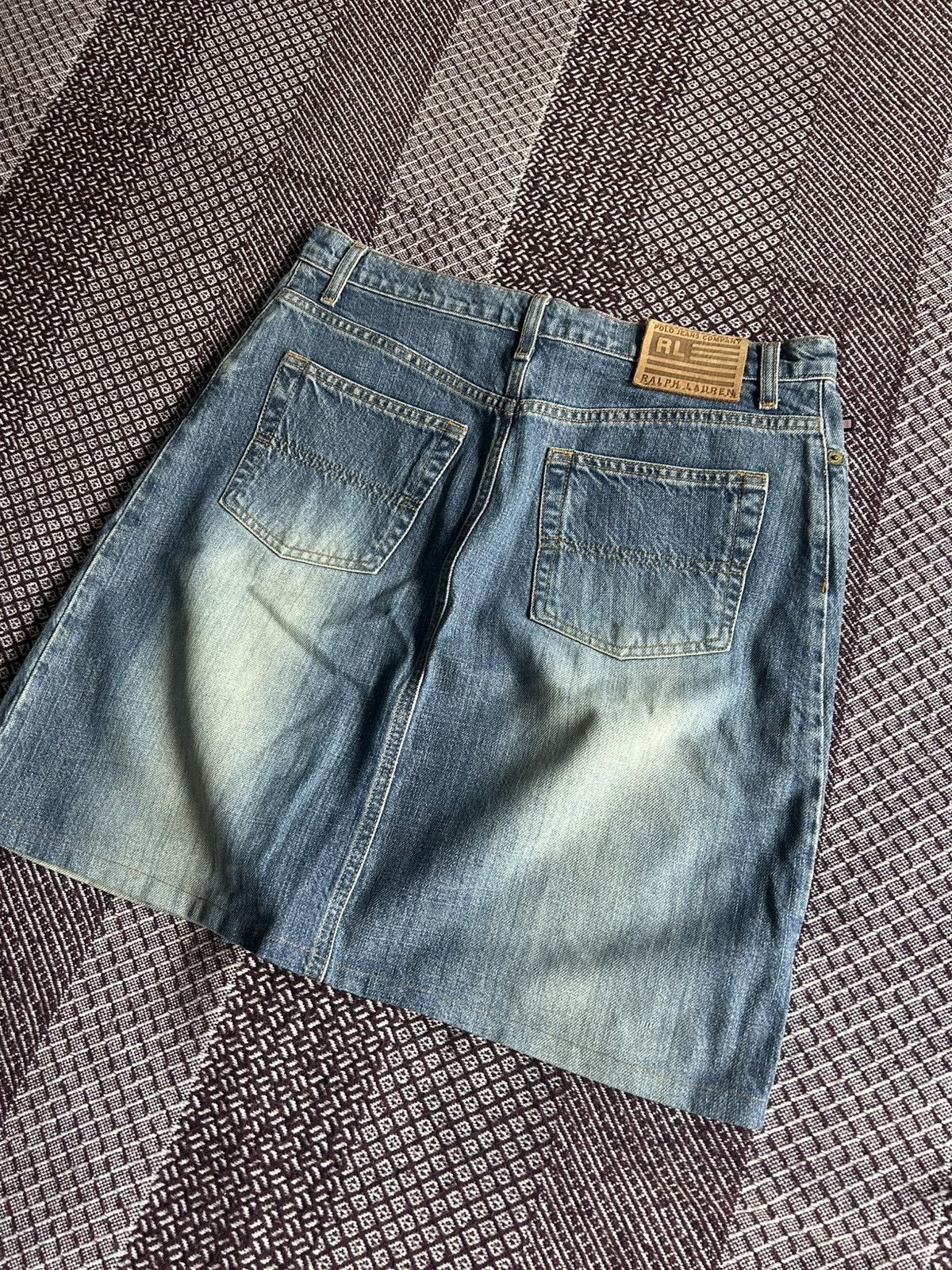 Polo Ralph Lauren Vintage Polo Ralph Lauren Knee Skirt Faded Jeans Streetwear Size 28" / US 6 / IT 42 - 2 Thumbnail
