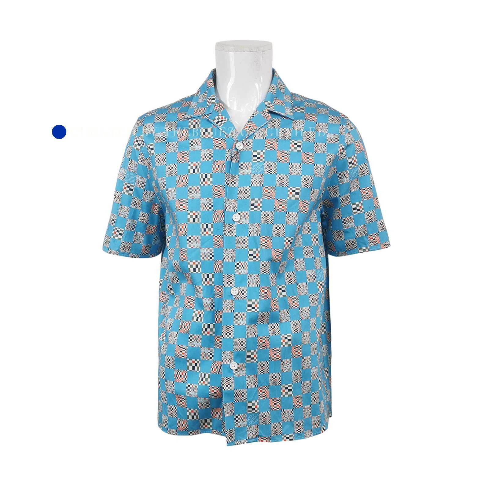 Louis Vuitton Checkered Blue Button Up Shirt in Size L Size US L / EU 52-54 / 3 - 1 Thumbnail