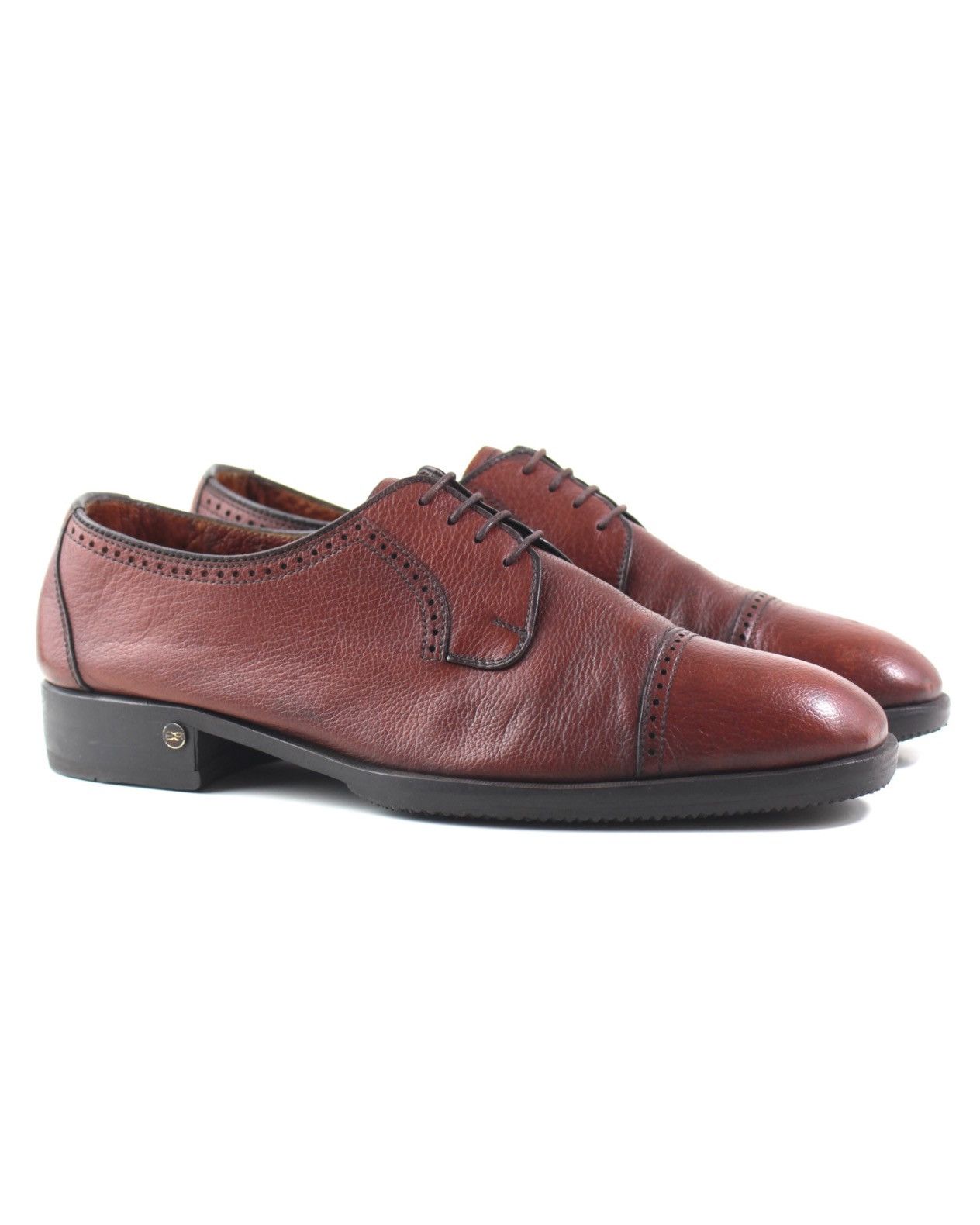 Balenciaga 2000S BALENCIAGA BURGUNDY LEATHER CAP TOE DERBY SHOES Size US 9 / EU 42 - 1 Thumbnail