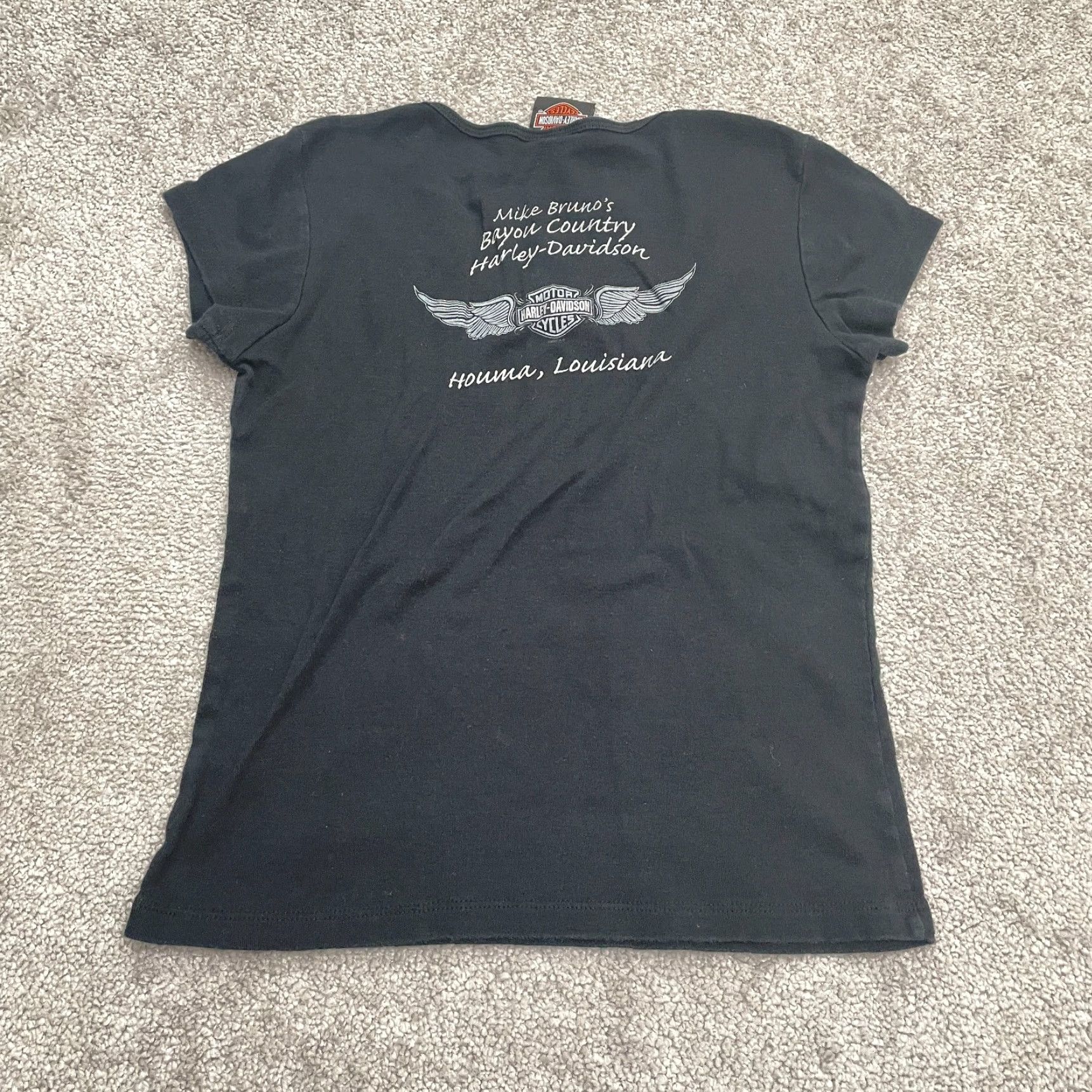 Harley Davidson Harley-Davidson Graphic T-Shirt Juniors Small Black Round Neck Short Sleeve Tee Shirt Ladies, USA Theme, Casual, Bikern 90s? Size S / US 4 / IT 40 - 2 Thumbnail