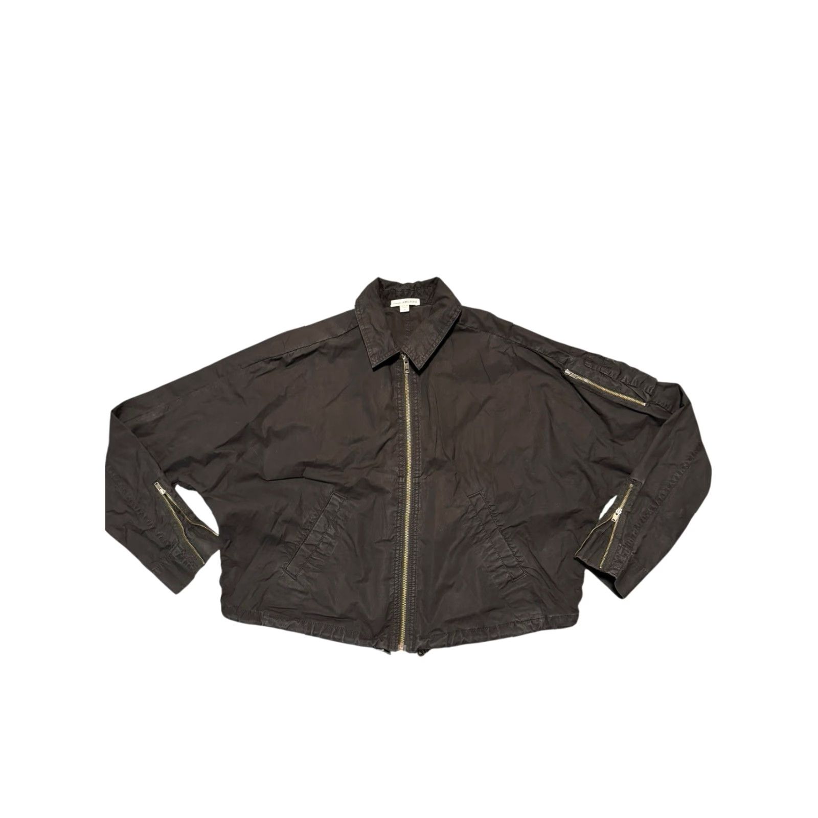 James Perse JAMES PERSE Bomber Jacket Womens Size 0 Black Zip Long Sleeve Utility Casual JACKET Size XS / US 0-2 / IT 36-38 - 2 Thumbnail