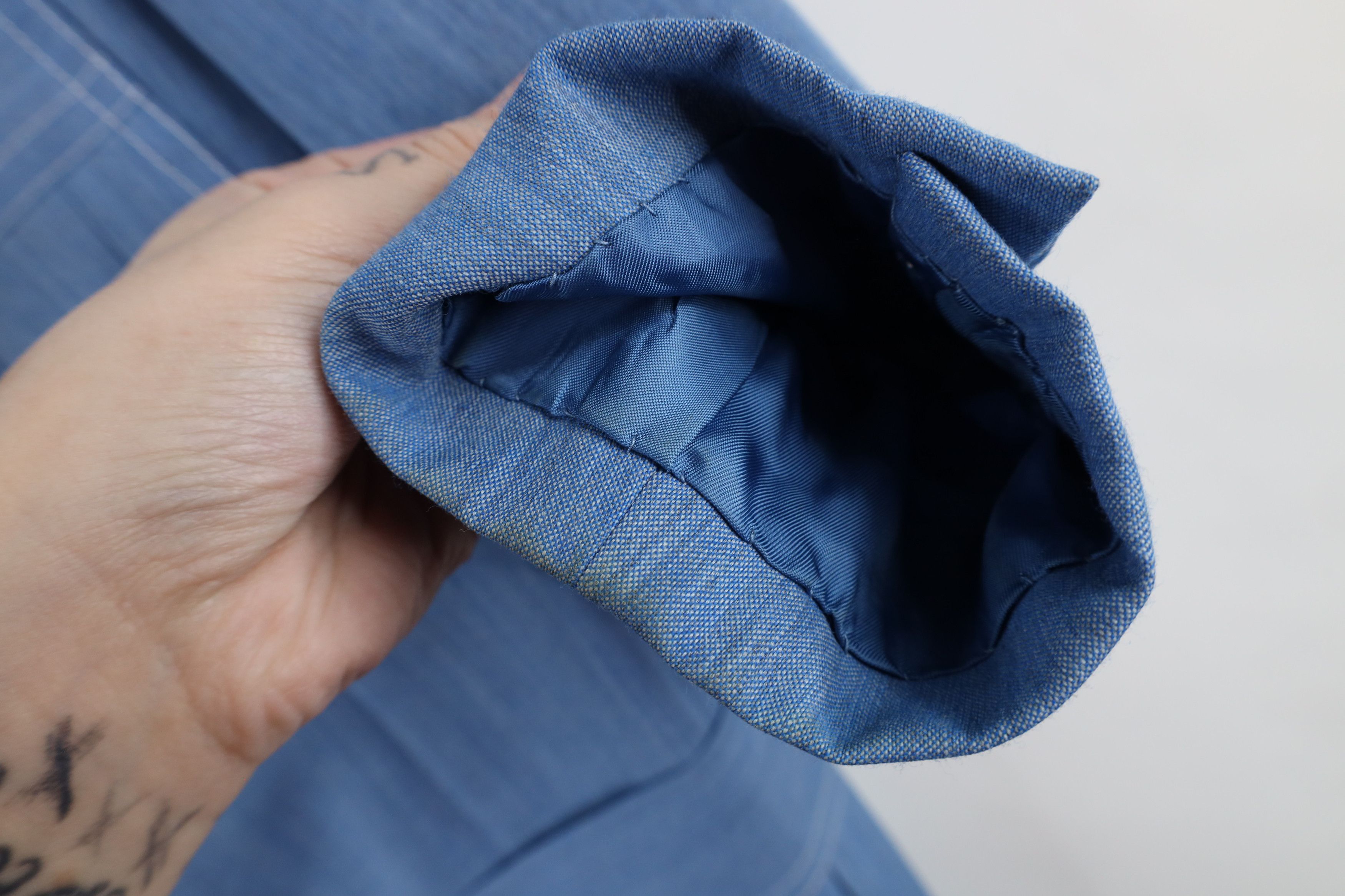 Vintage Vintage 60s 70s Rockabilly Chambray Blazer Suit Jacket Blue Size US L / EU 52-54 / 3 - 5 Thumbnail