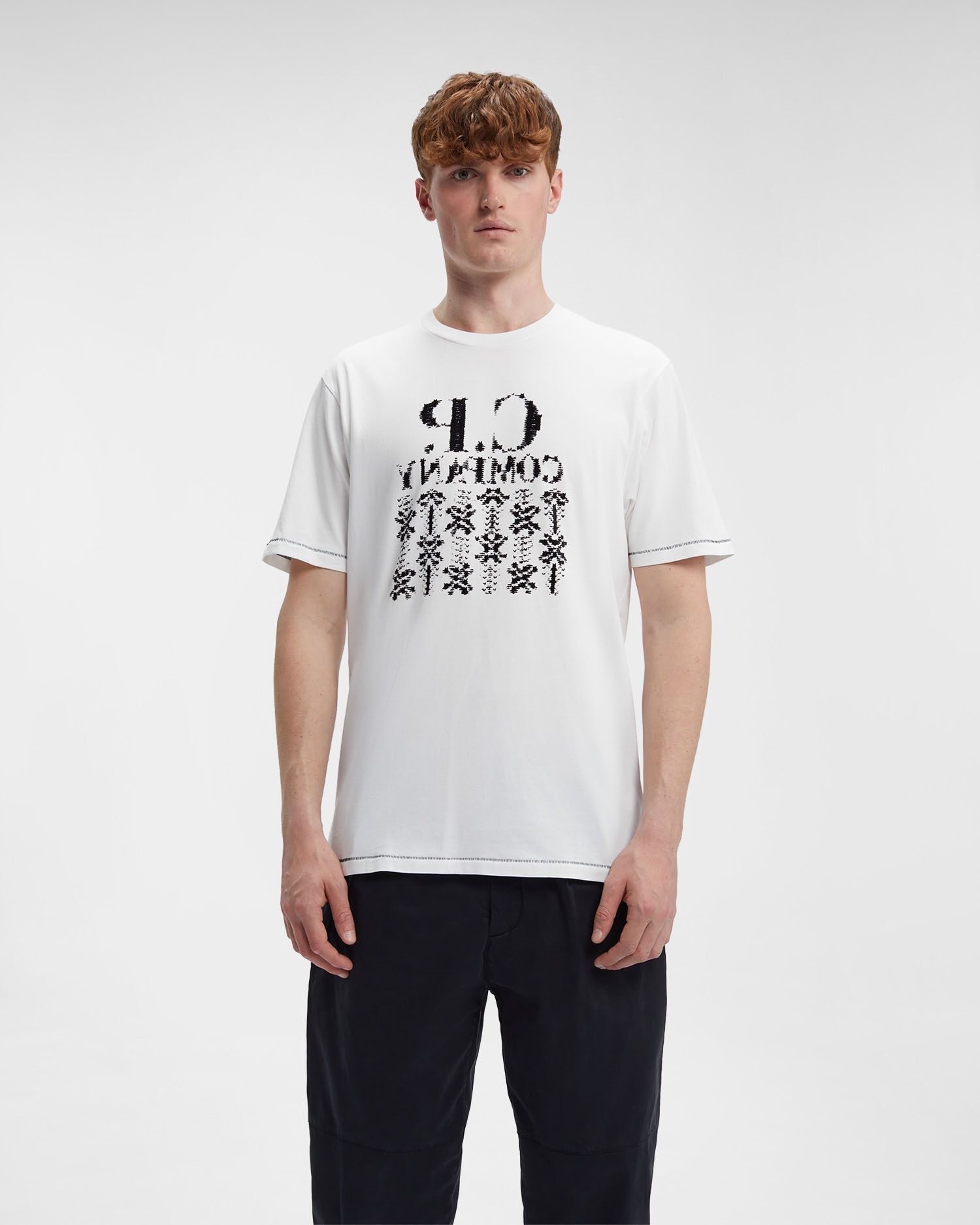 C.P. Company o1y1224 Logo Crewneck T-Shirt in White Size US S / EU 44-46 / 1 - 2 Thumbnail